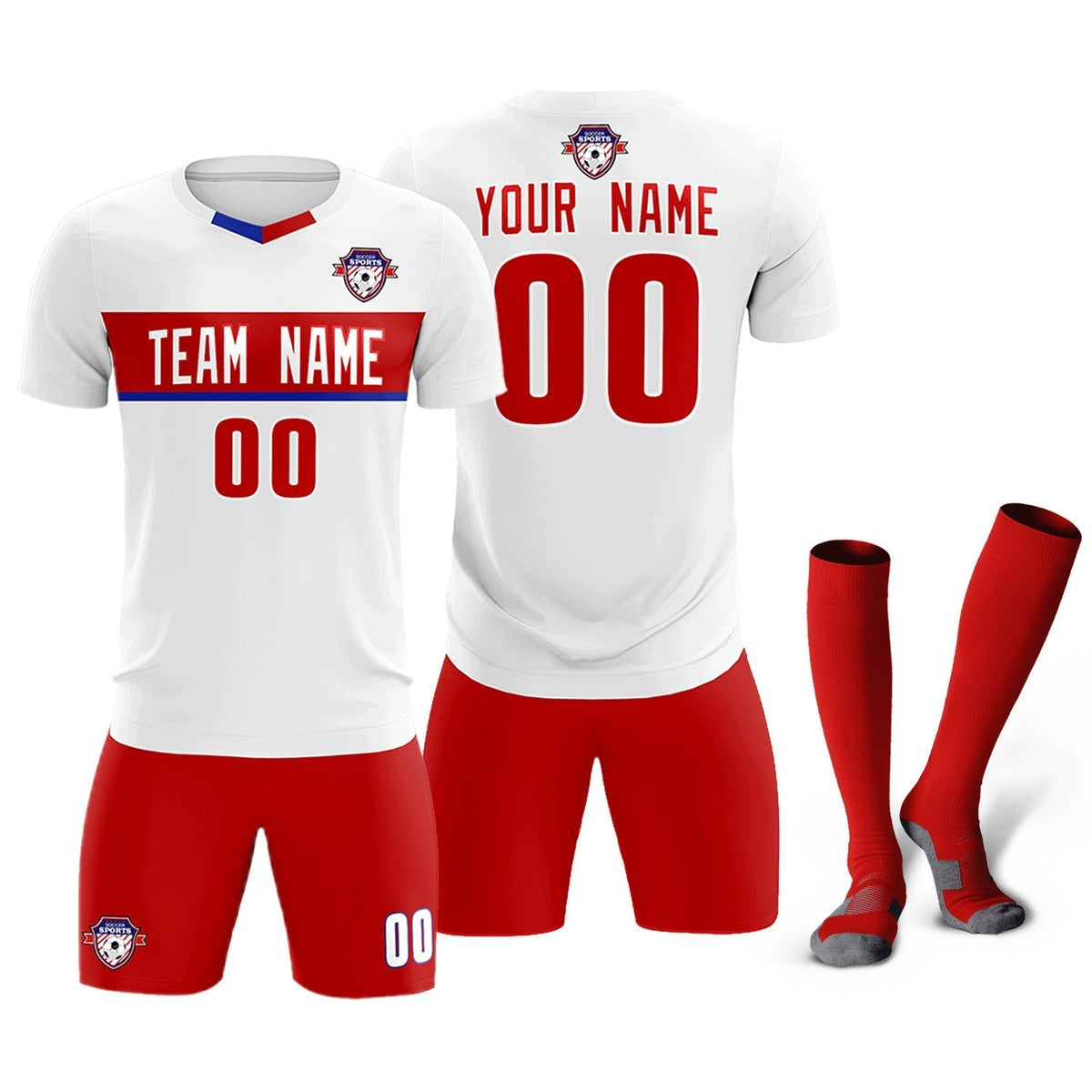 Custom White Classic Sports Sets Soccer Shirt Jersey