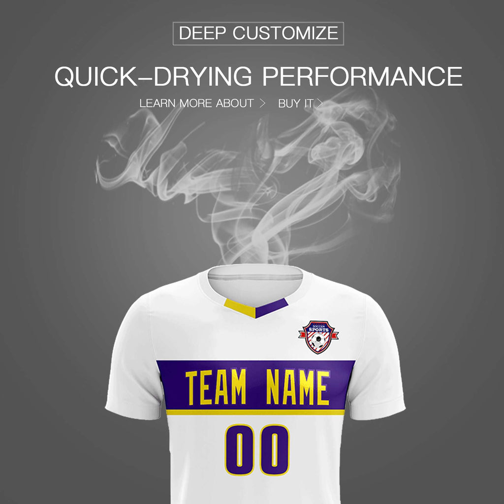 Custom White Classic Sports Sets Soccer Shirt Jersey