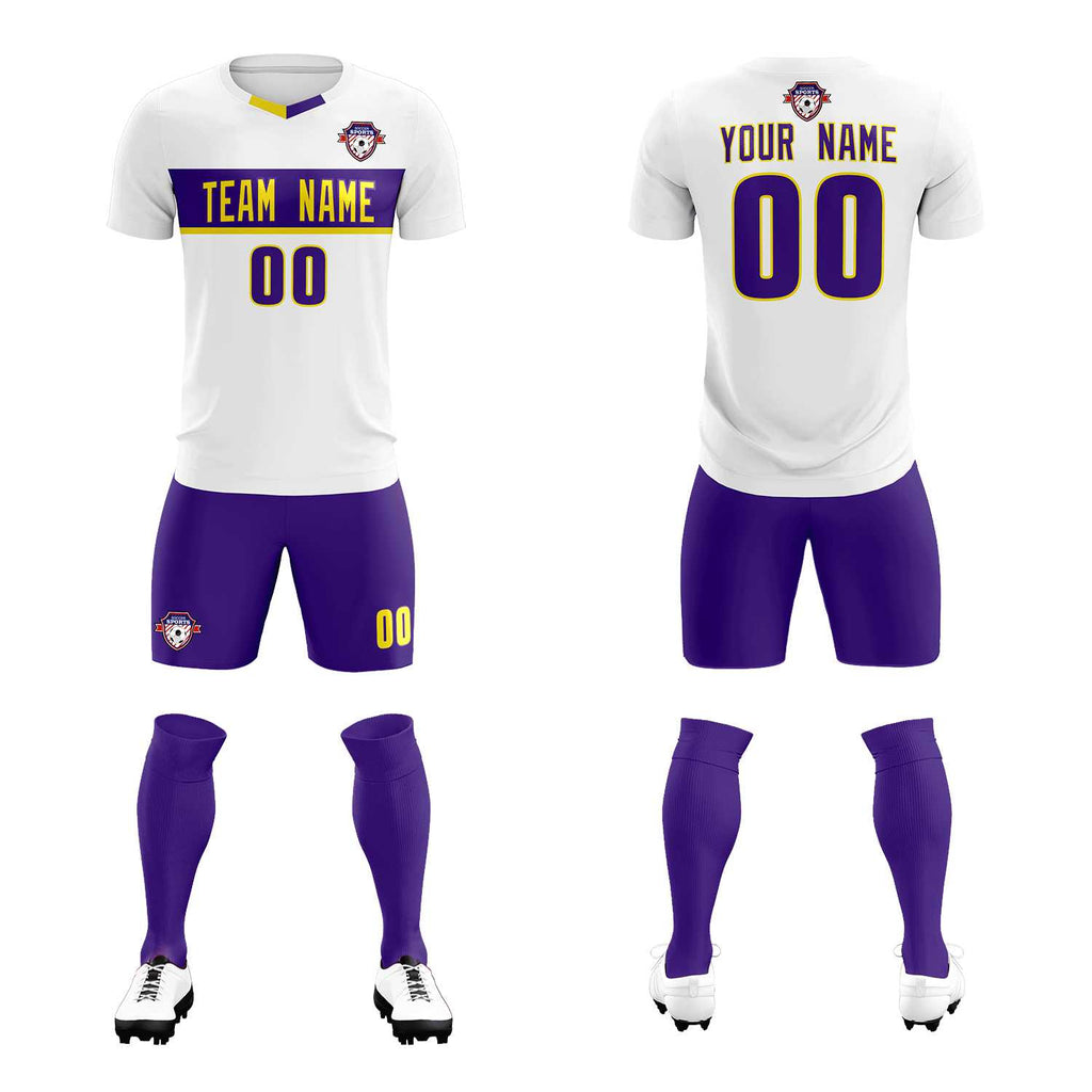Custom White Classic Sports Sets Soccer Shirt Jersey