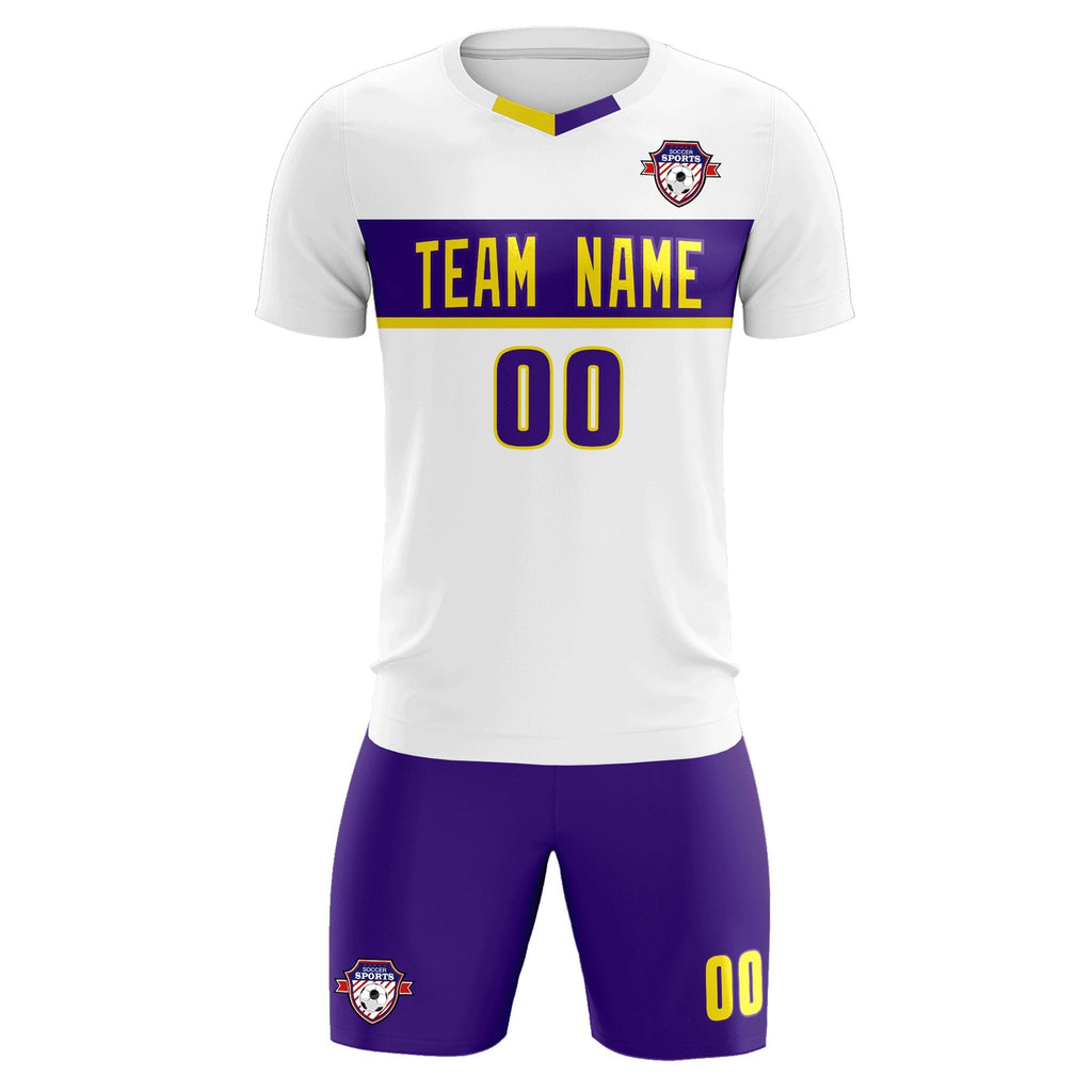 Custom White Classic Sports Sets Soccer Shirt Jersey