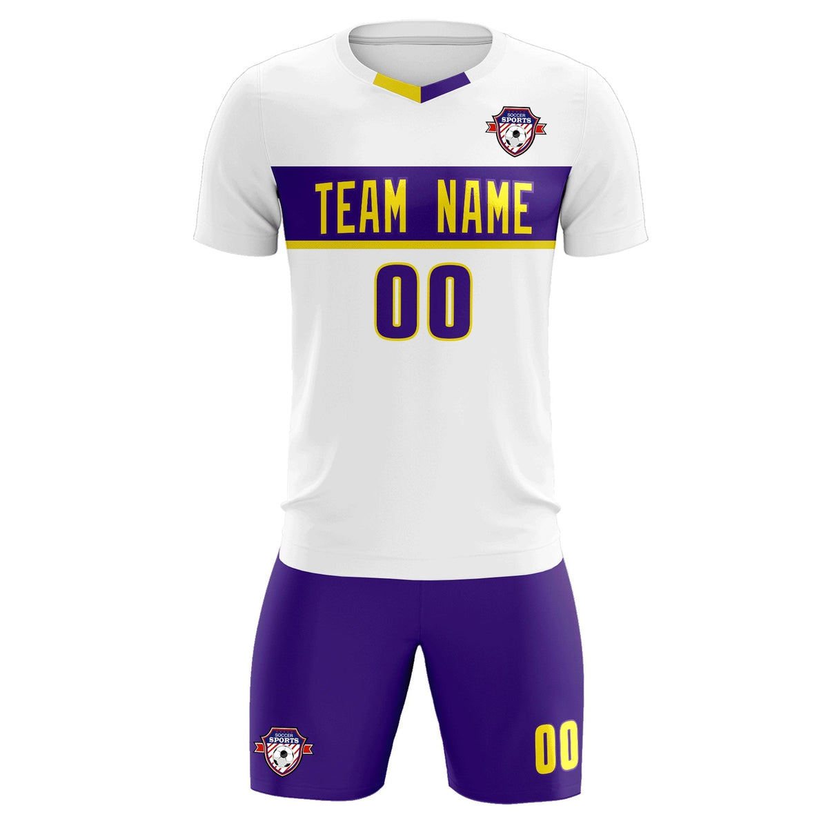 Custom White Classic Sports Sets Soccer Shirt Jersey