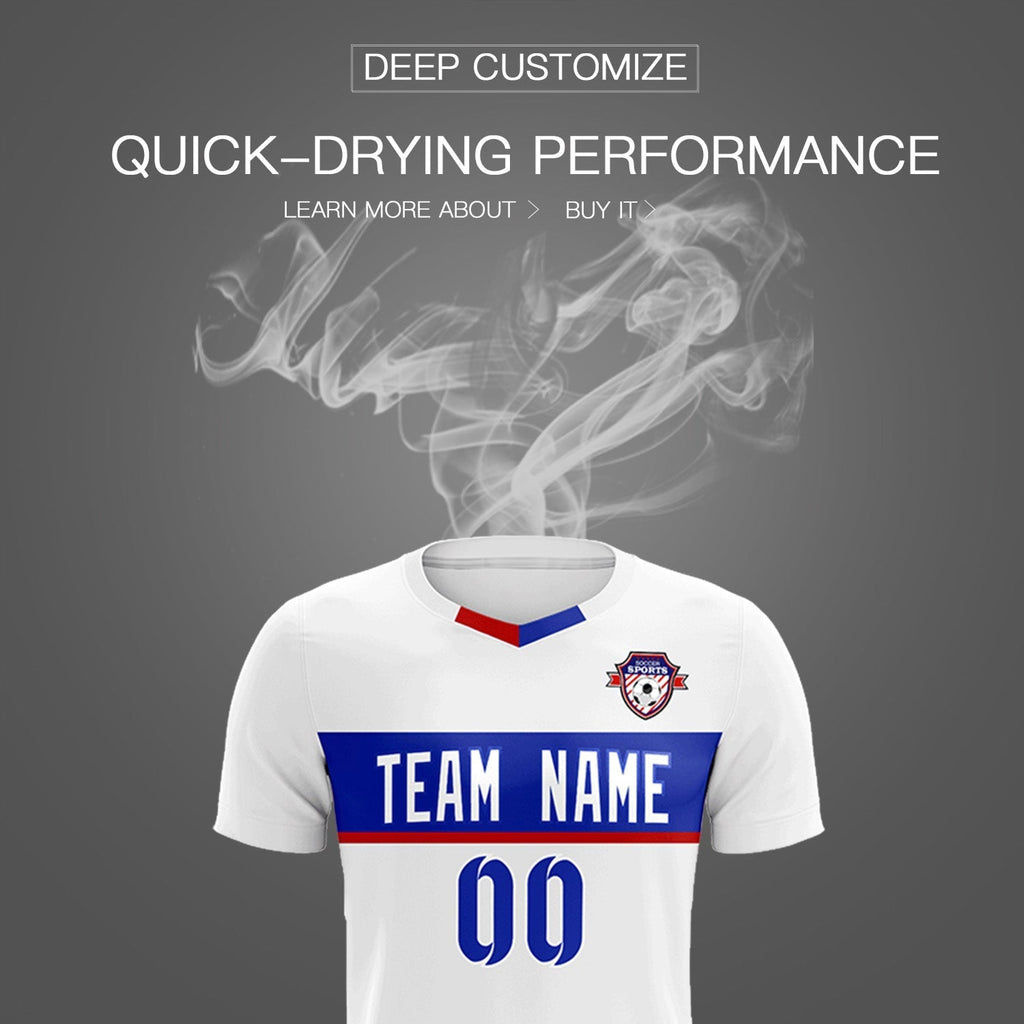 Custom White Classic Sports Sets Soccer Shirt Jersey