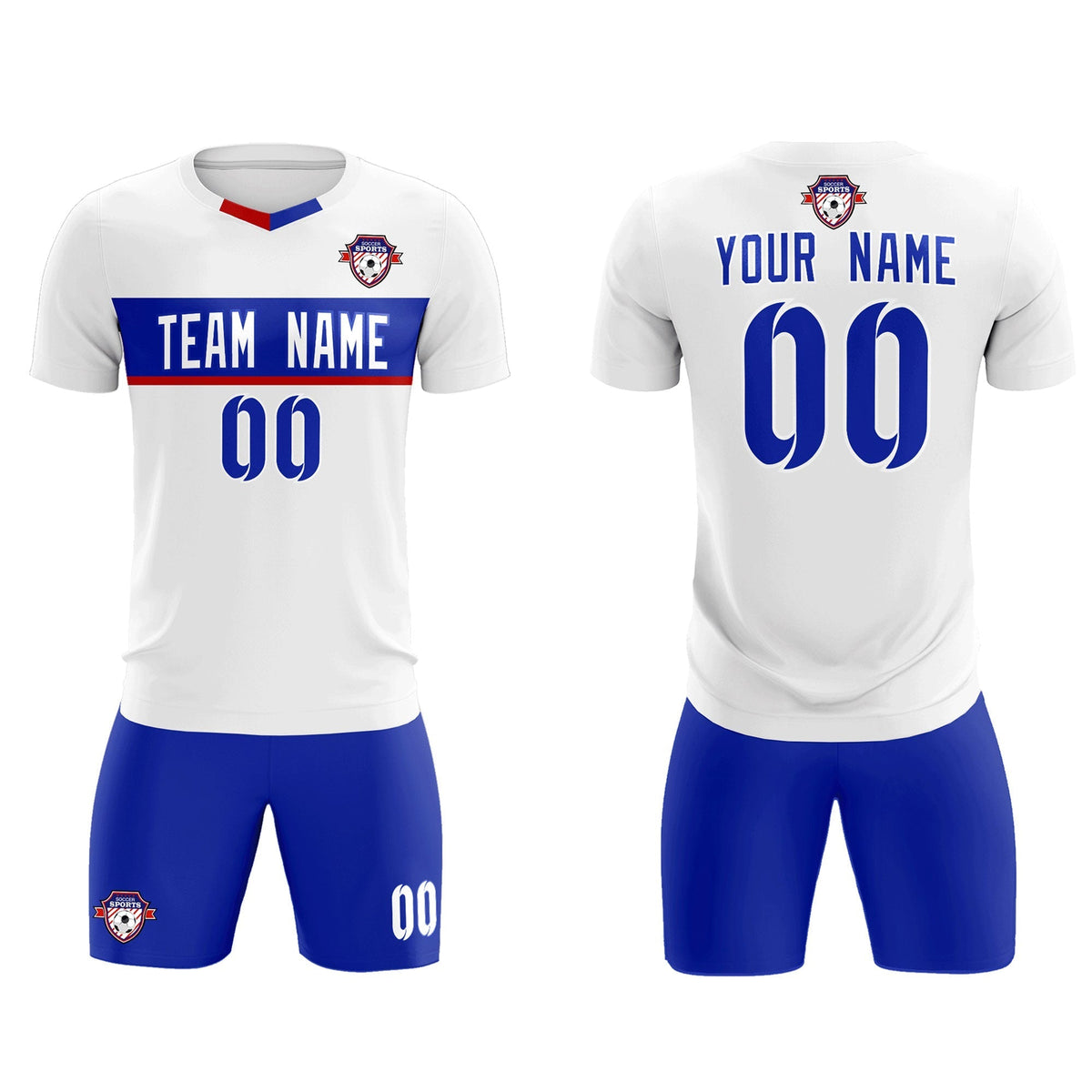 Custom White Classic Sports Sets Soccer Shirt Jersey