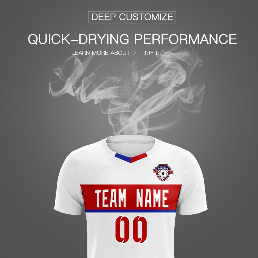 Custom White Classic Sports Sets Soccer Shirt Jersey