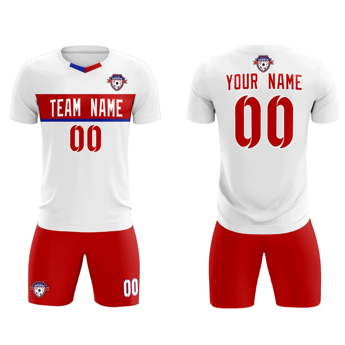 Custom White Classic Sports Sets Soccer Shirt Jersey