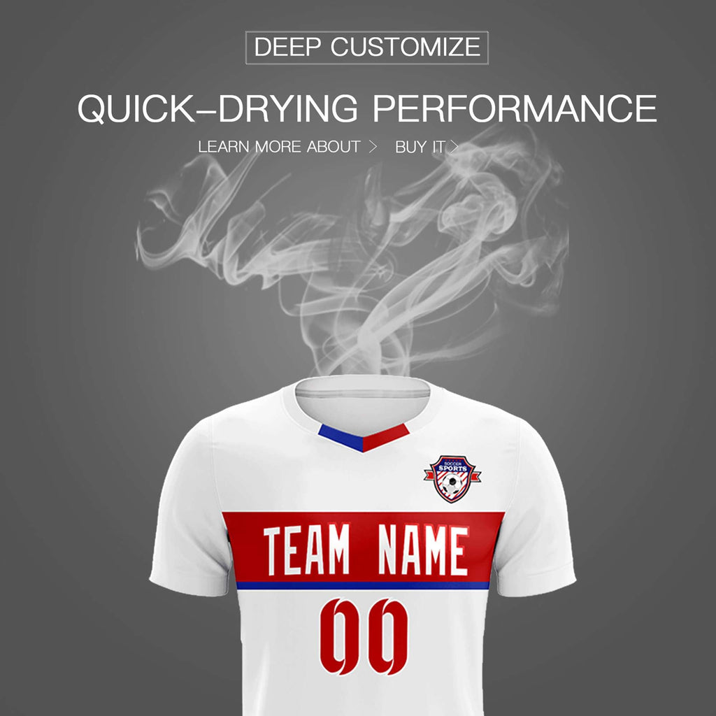 Custom White Classic Sports Sets Soccer Shirt Jersey