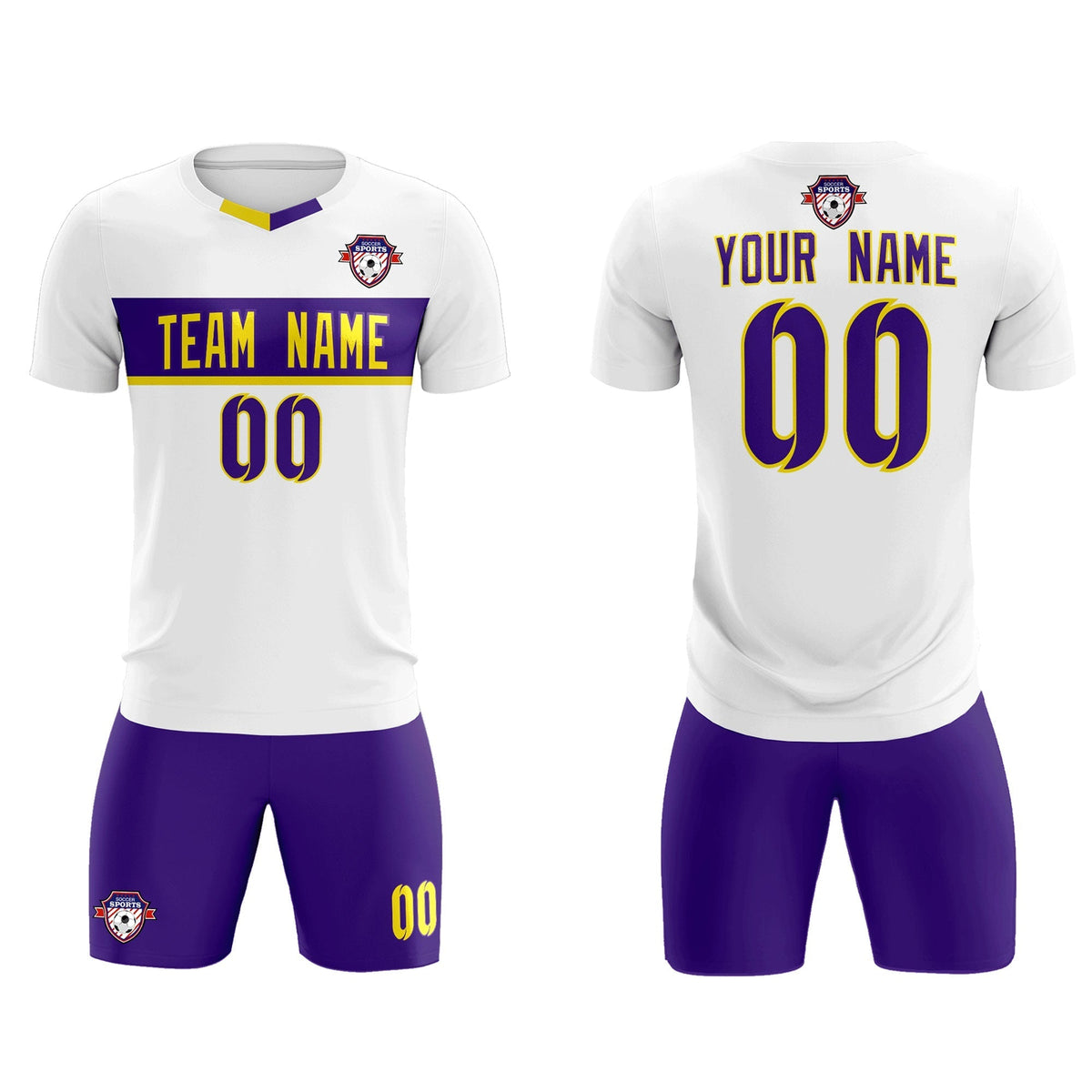 Custom White Classic Sports Sets Soccer Shirt Jersey