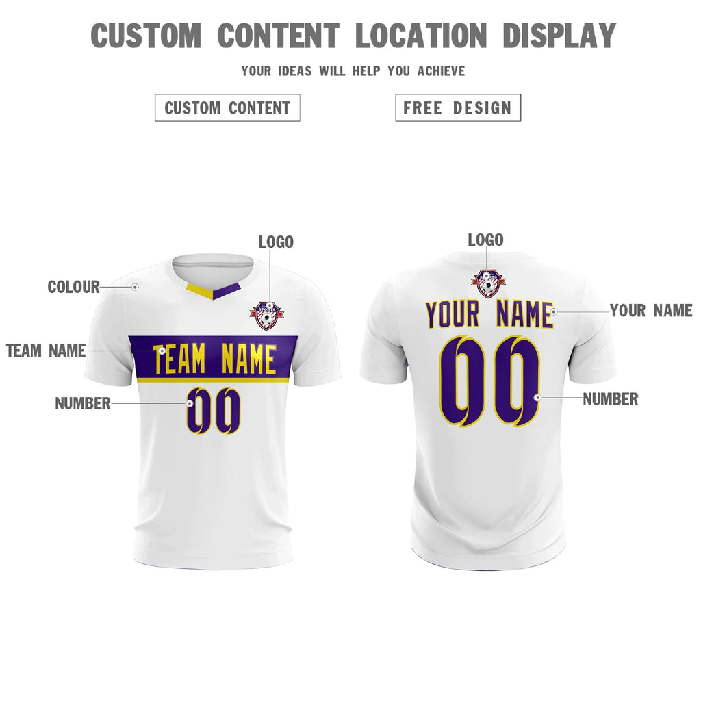 Custom White Classic Sports Sets Soccer Shirt Jersey