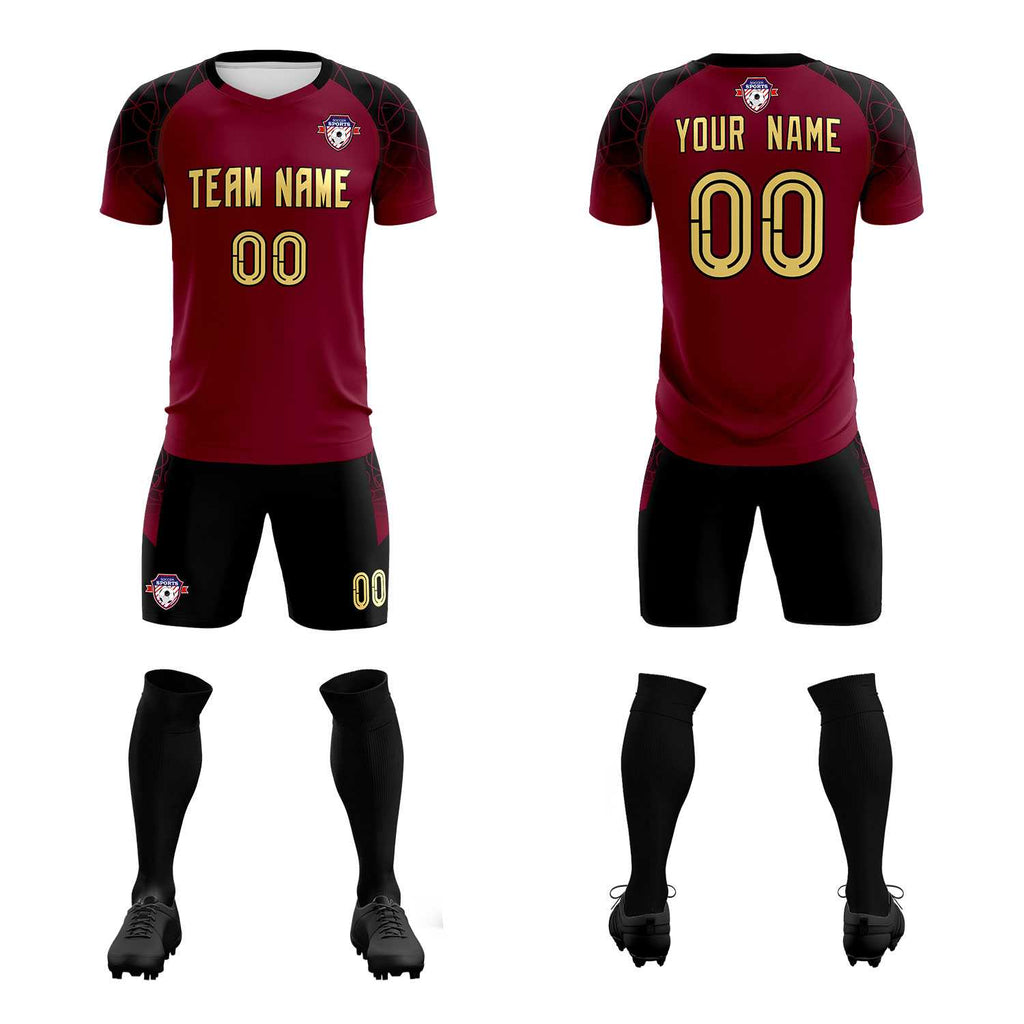 Custom Crimson Classic Soccer Training Sets Jersey For Adults/Kids