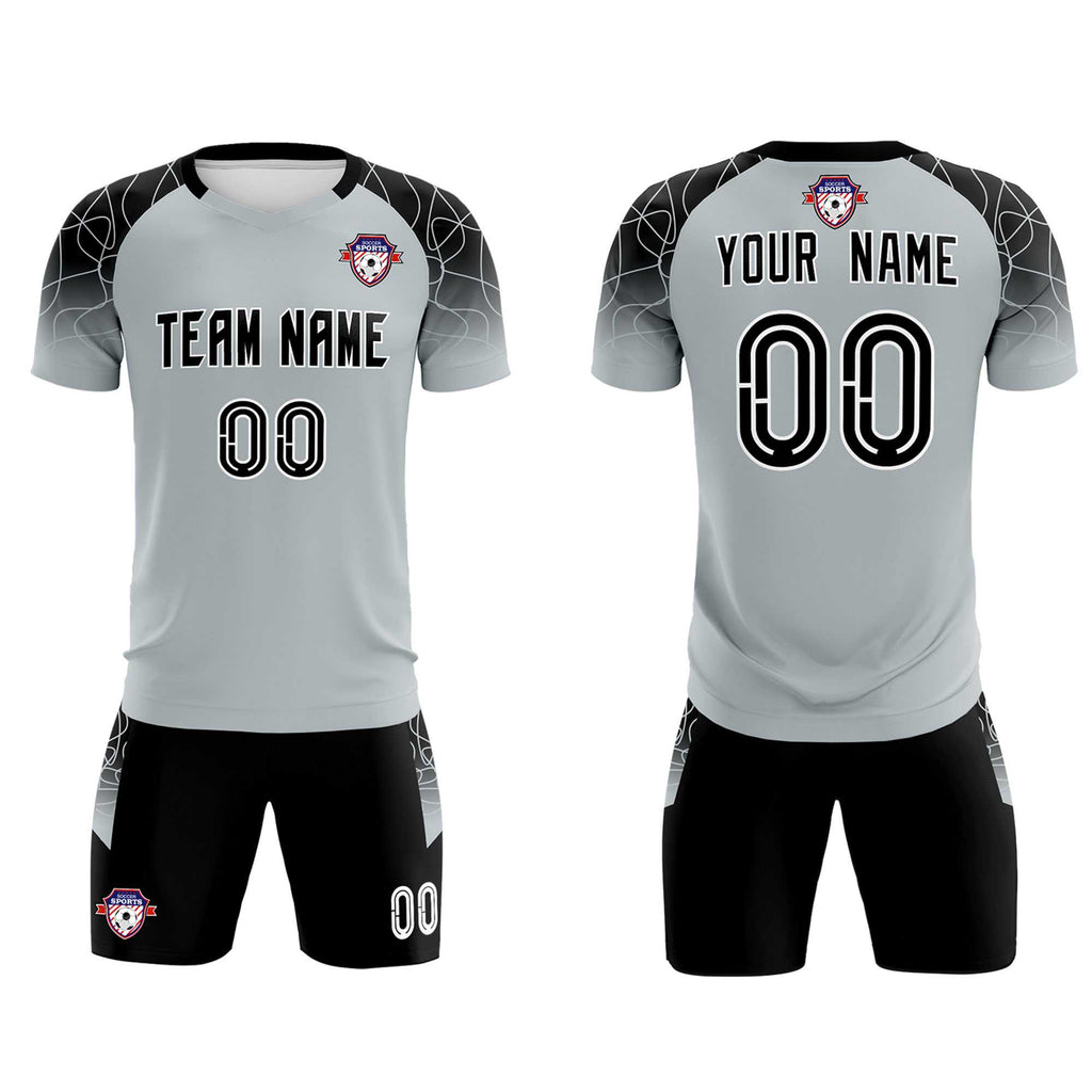 Custom Silver Classic Soccer Training Sets Jersey For Adults/Kids