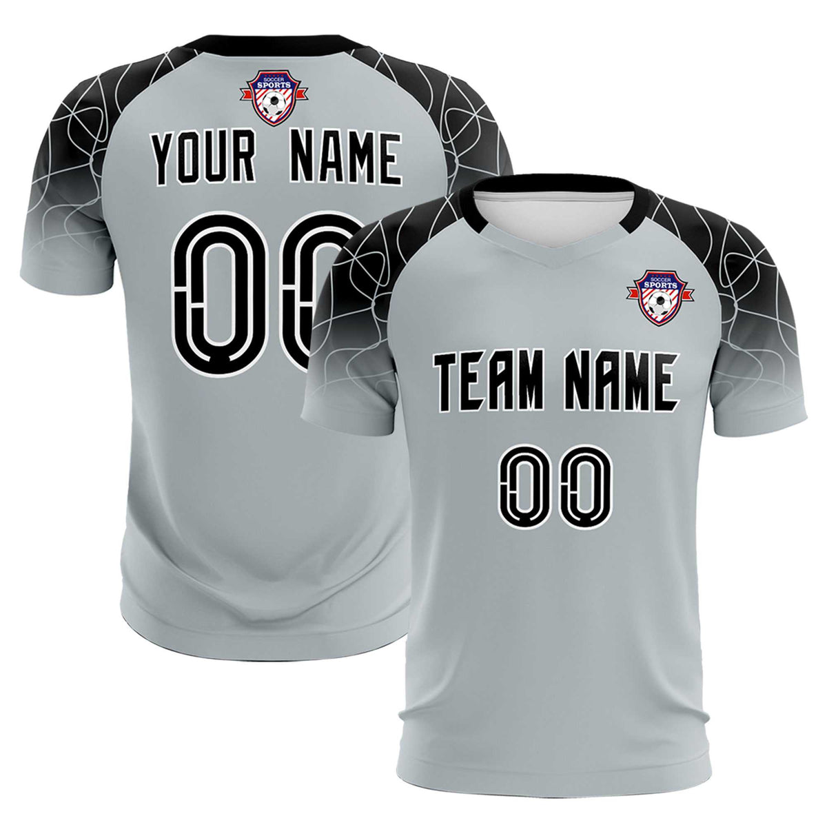 Custom Silver Classic Soccer Training Sets Jersey For Adults/Kids
