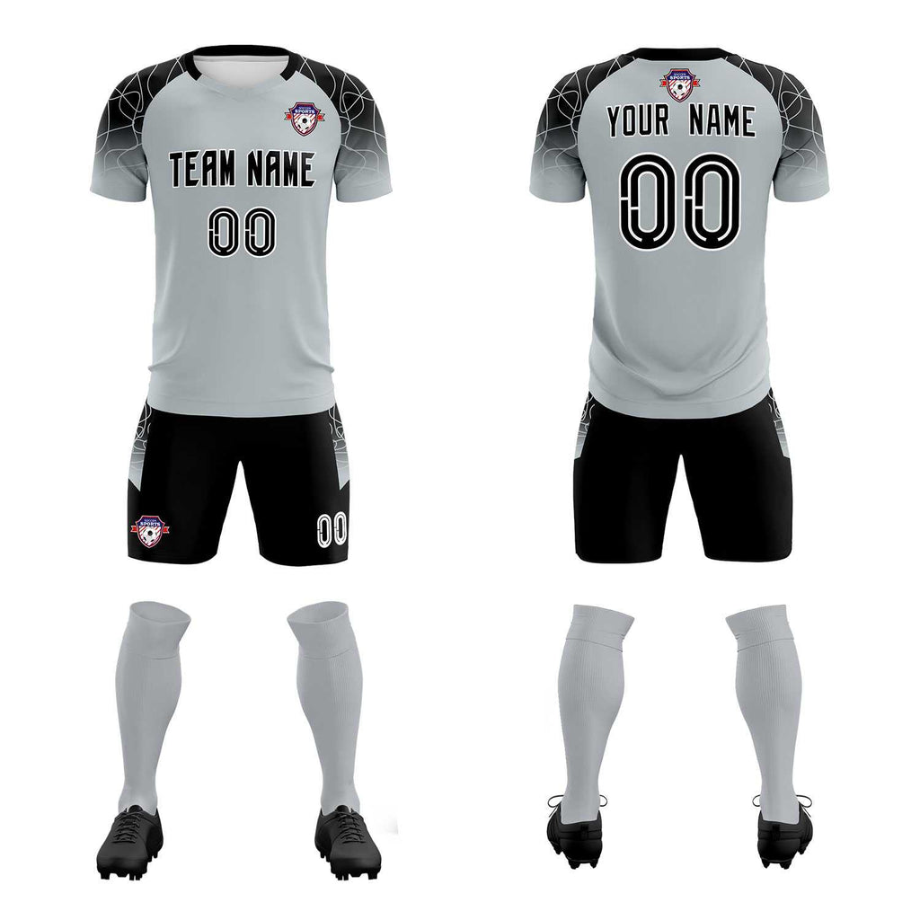 Custom Silver Classic Soccer Training Sets Jersey For Adults/Kids