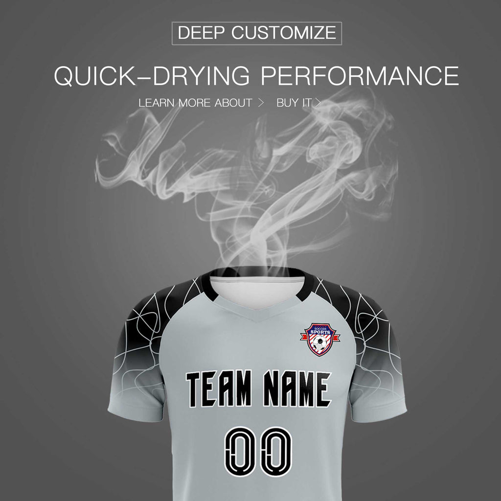 Custom Silver Classic Soccer Training Sets Jersey For Adults/Kids