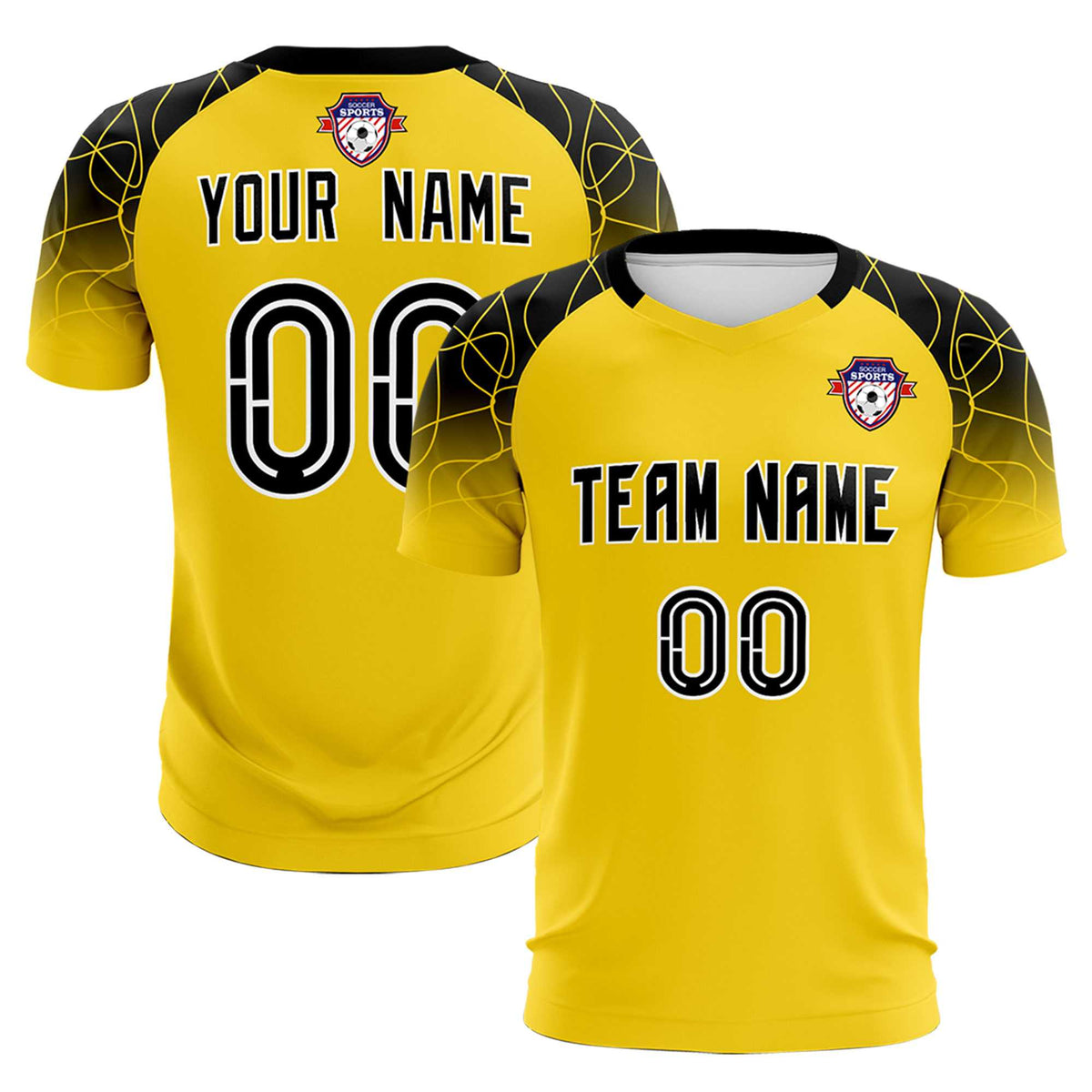 Custom Gold Classic Soccer Training Sets Jersey For Adults/Kids