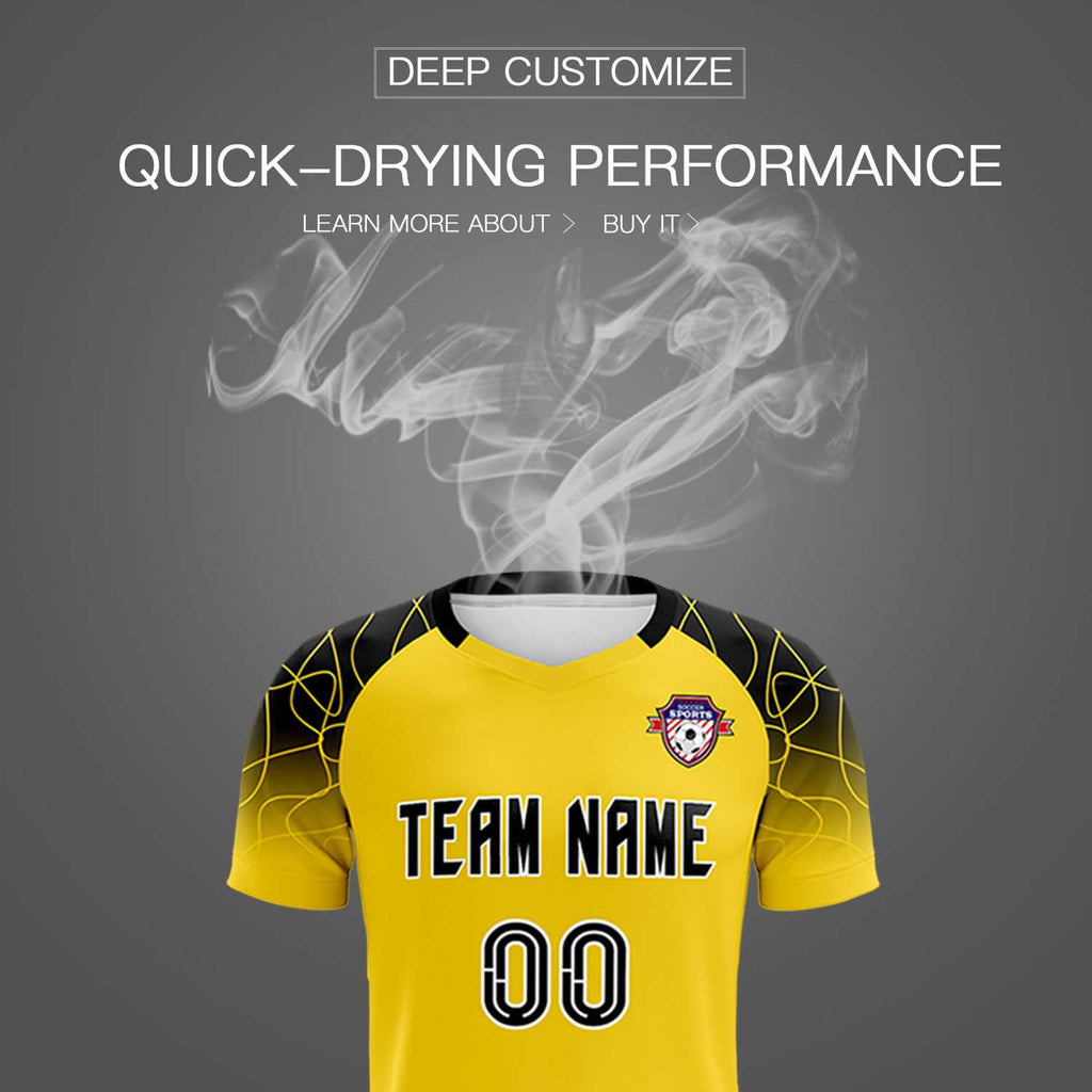 Custom Gold Classic Soccer Training Sets Jersey For Adults/Kids