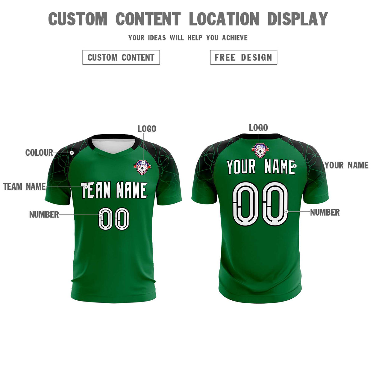 Custom Kelly Green Classic Soccer Training Sets Jersey For Adults/Kids