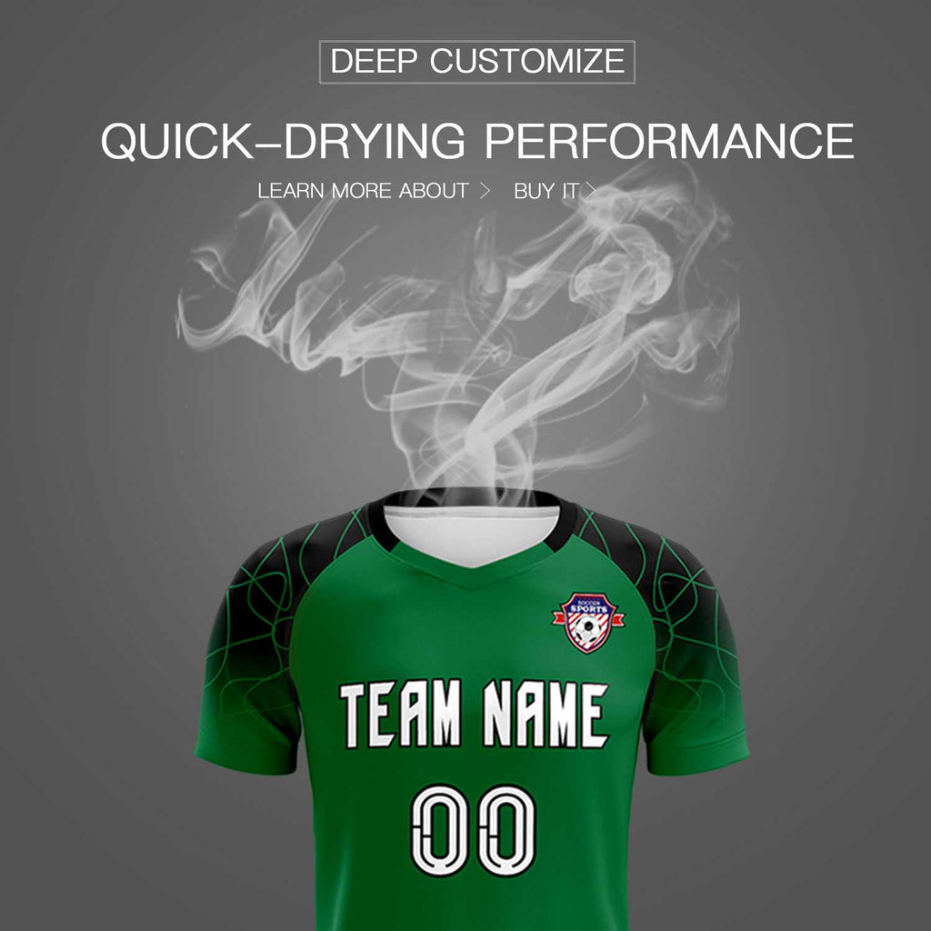 Custom Kelly Green Classic Soccer Training Sets Jersey For Adults/Kids
