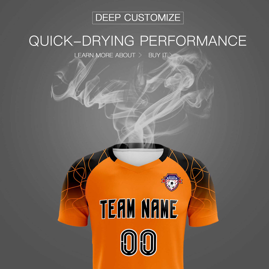 Custom Orange Classic Soccer Training Sets Jersey For Adults/Kids
