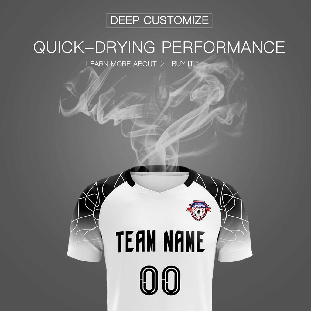 Custom White Classic Soccer Training Sets Jersey For Adults/Kids