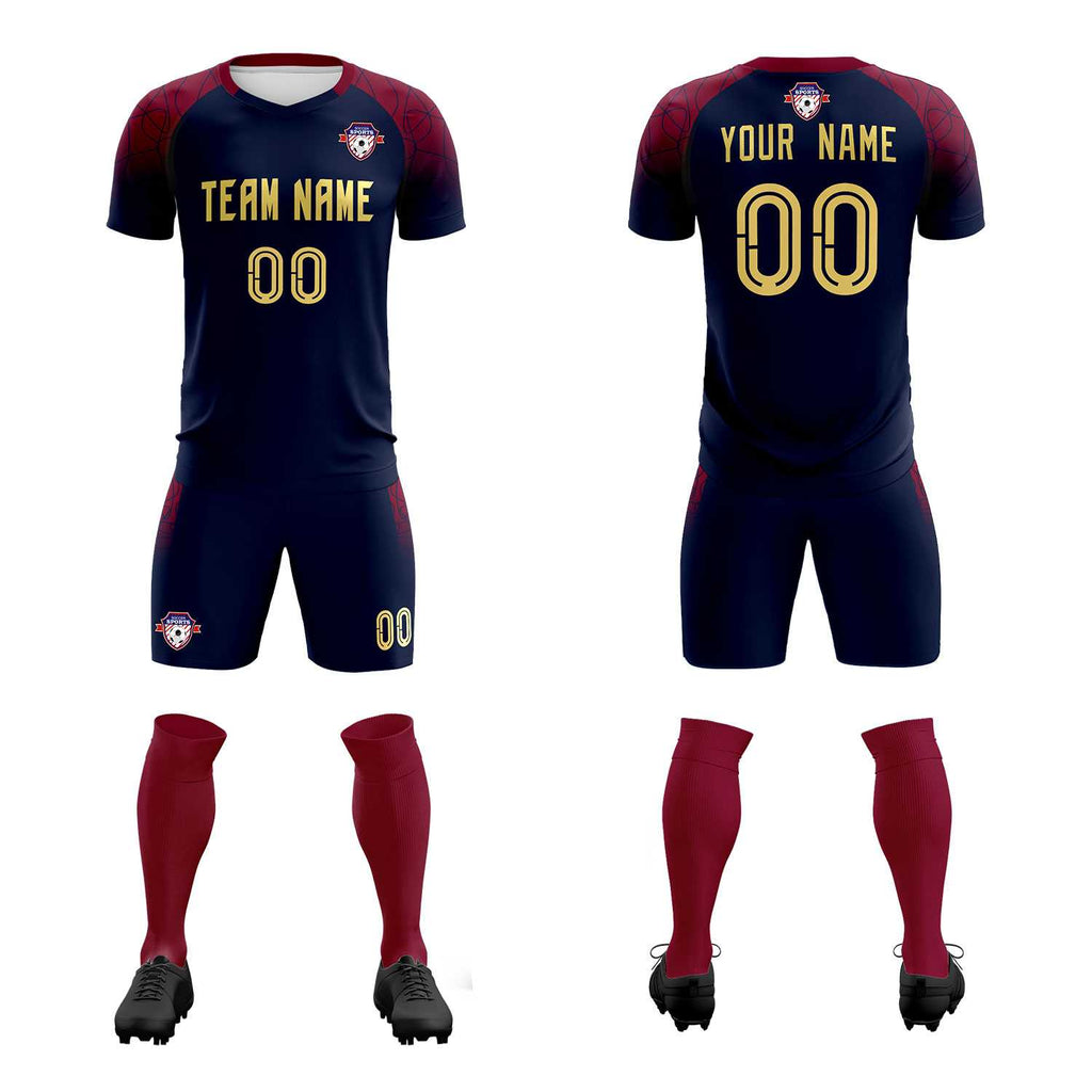 Custom Navy Classic Soccer Training Sets Jersey For Adults/Kids