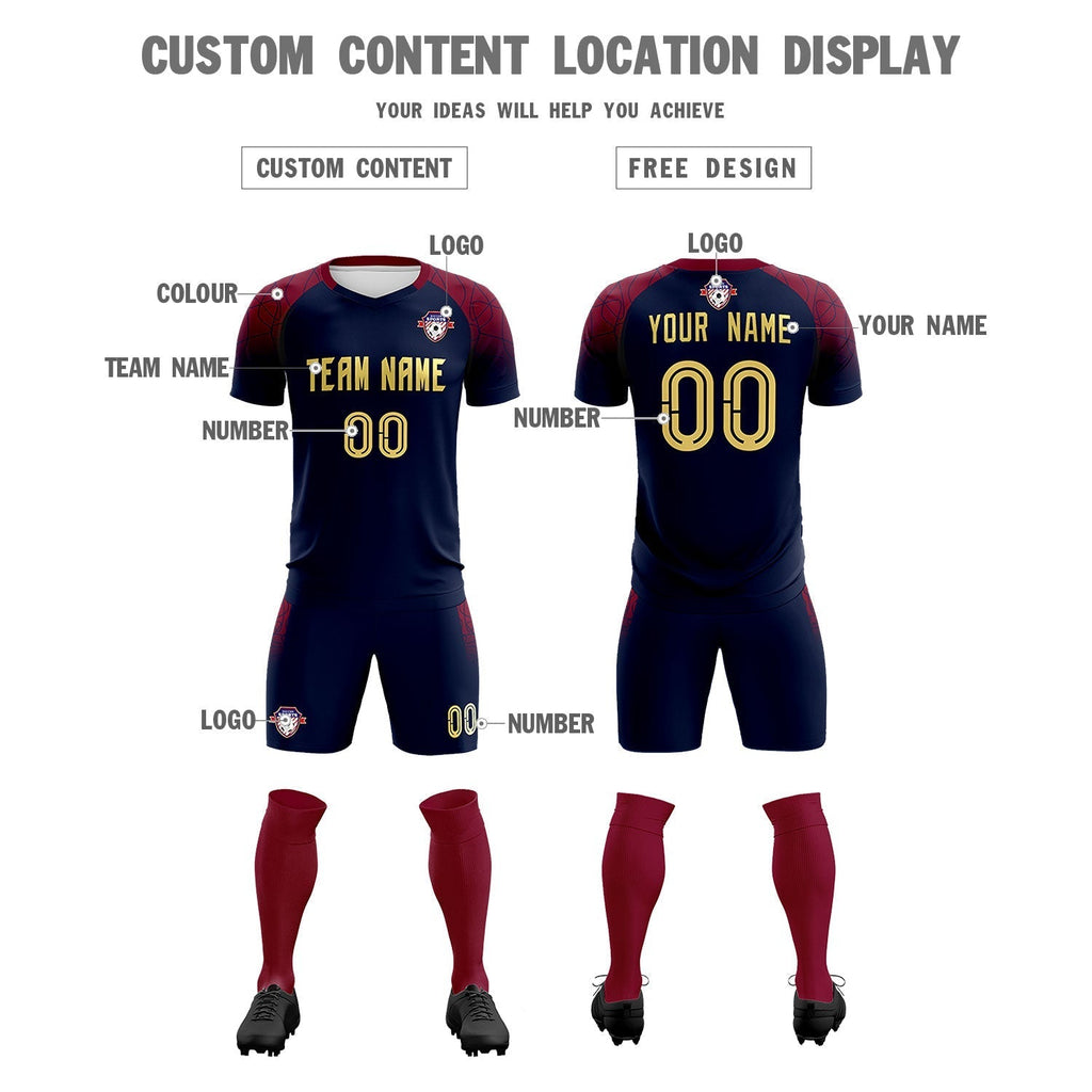 Custom Navy Classic Soccer Training Sets Jersey For Adults/Kids