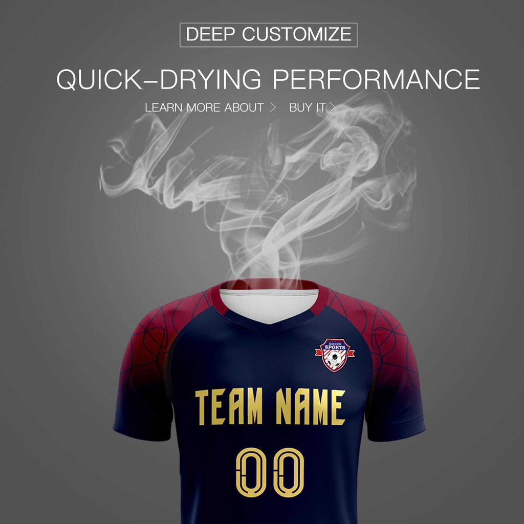 Custom Navy Classic Soccer Training Sets Jersey For Adults/Kids