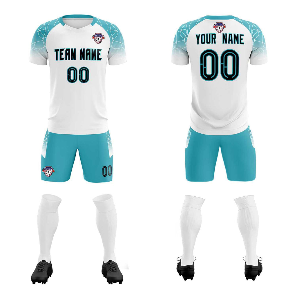 Custom White Classic Soccer Training Sets Jersey For Adults/Kids