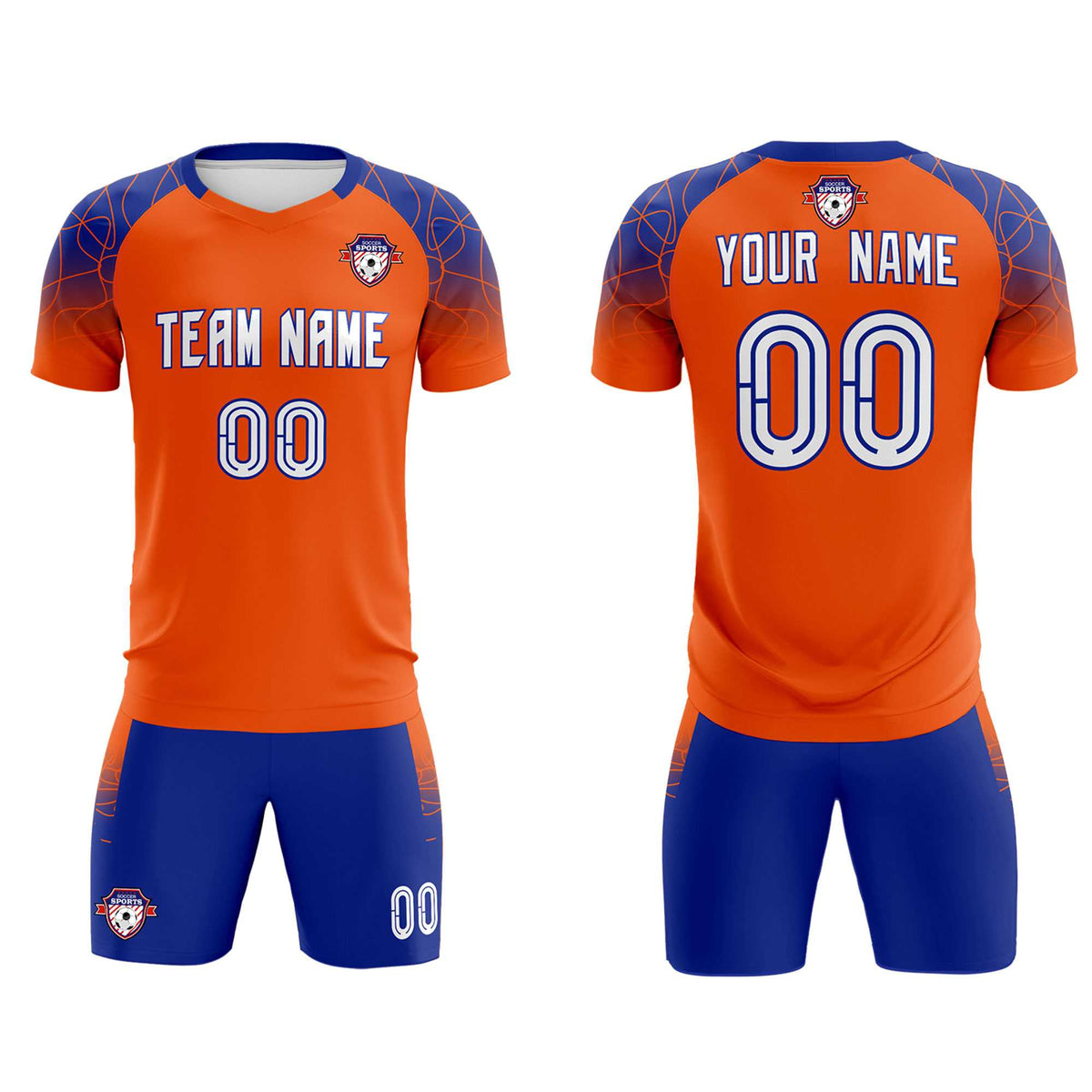 Custom Orange Classic Soccer Training Sets Jersey For Adults/Kids