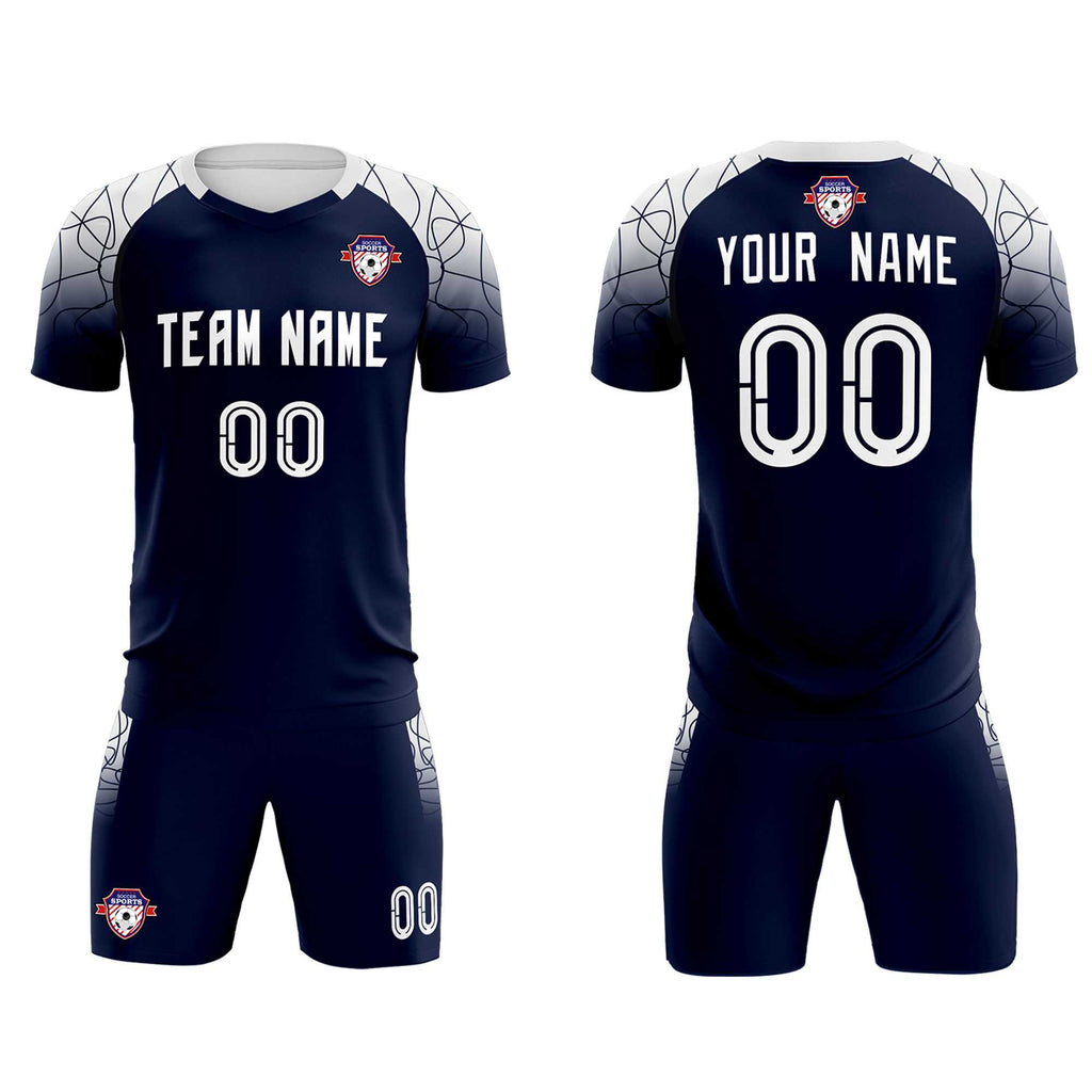 Custom Navy Classic Soccer Training Sets Jersey For Adults/Kids