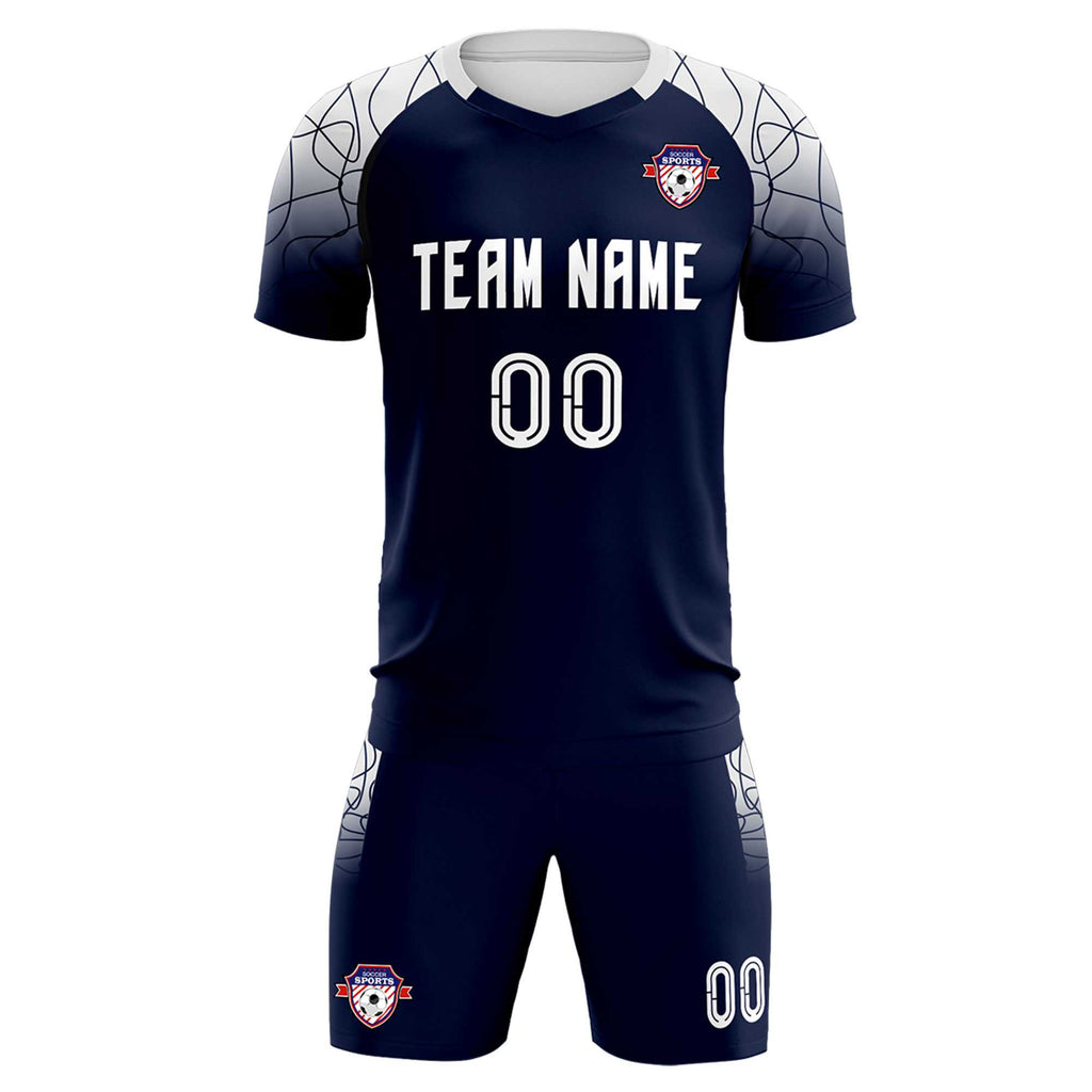Custom Navy Classic Soccer Training Sets Jersey For Adults/Kids