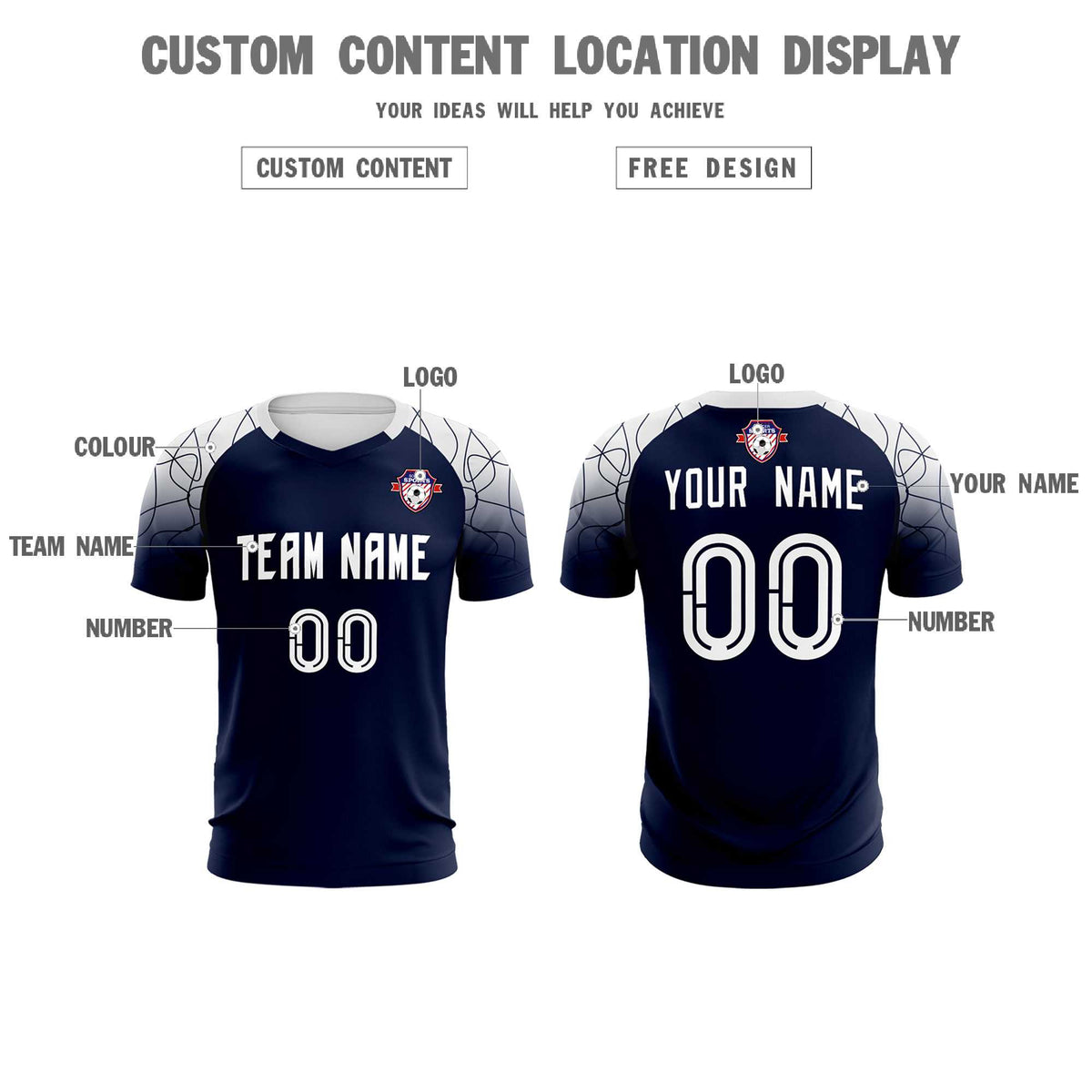 Custom Navy Classic Soccer Training Sets Jersey For Adults/Kids