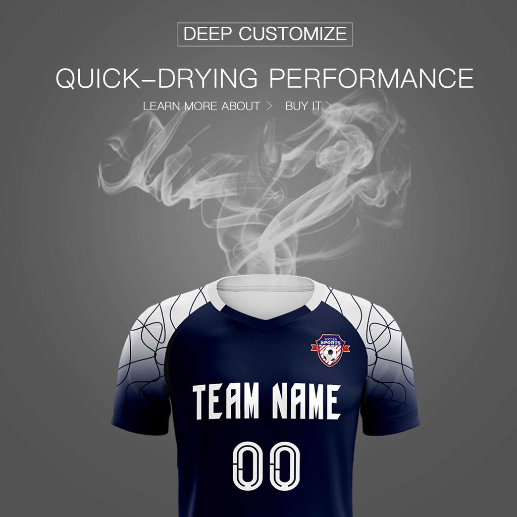 Custom Navy Classic Soccer Training Sets Jersey For Adults/Kids