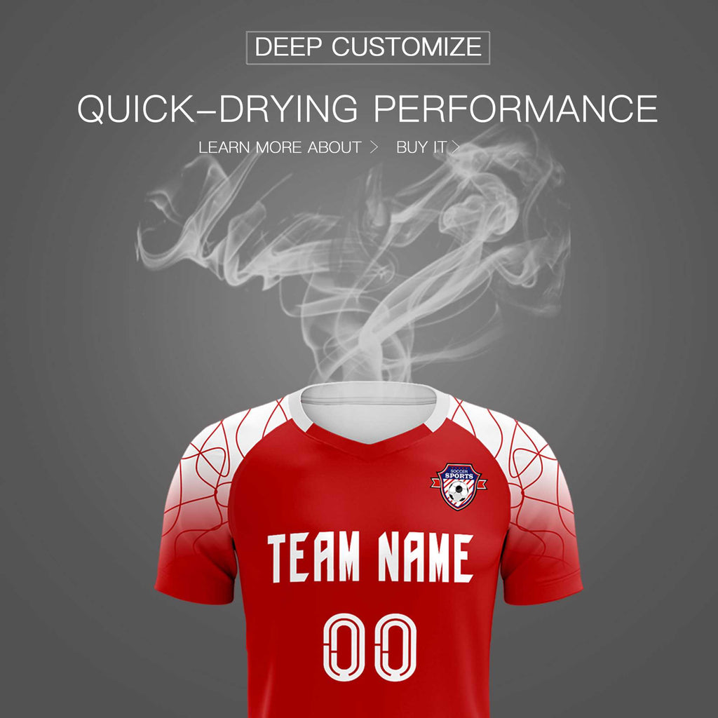 Custom Red Classic Soccer Training Sets Jersey For Adults/Kids