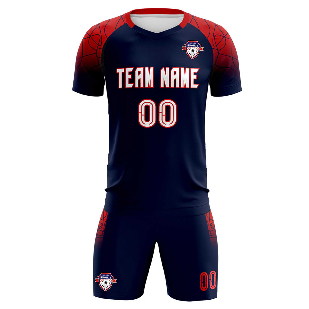 Custom Navy Classic Soccer Training Sets Jersey For Adults/Kids