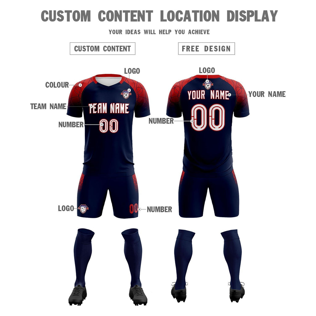 Custom Navy Classic Soccer Training Sets Jersey For Adults/Kids