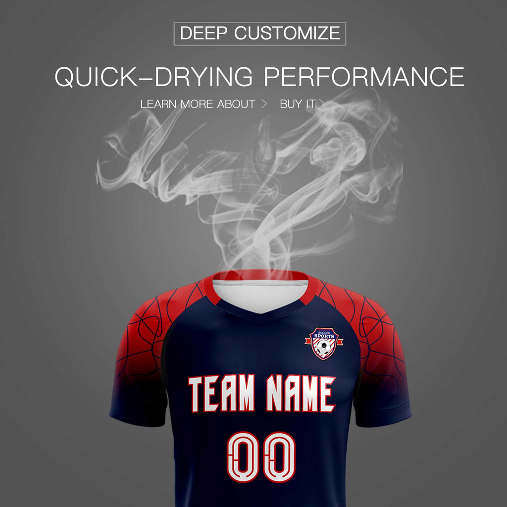 Custom Navy Classic Soccer Training Sets Jersey For Adults/Kids