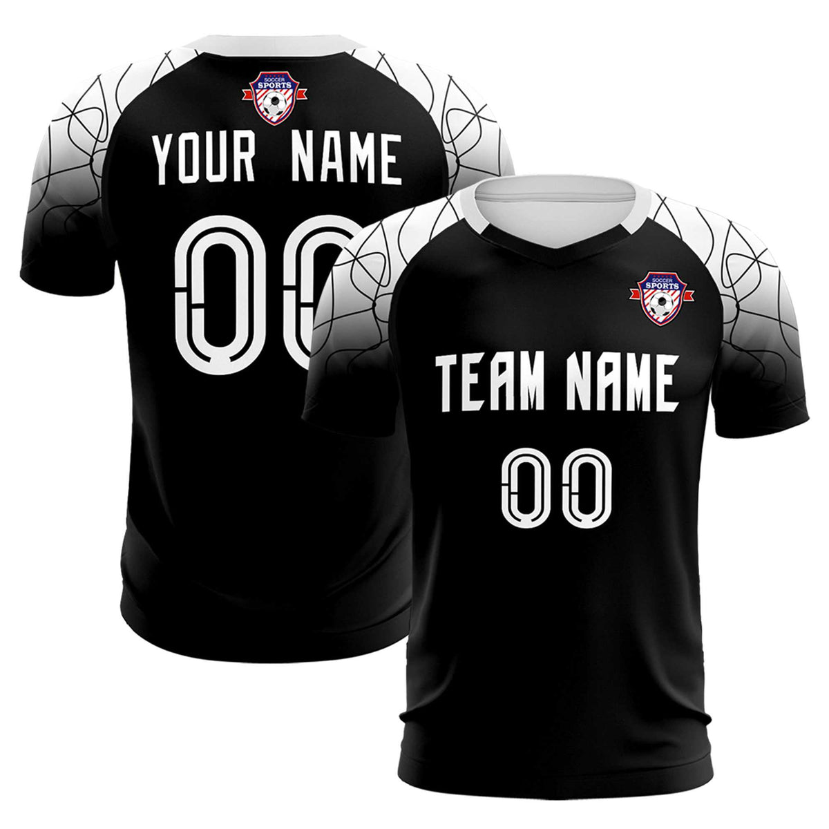 Custom Black Classic Soccer Training Sets Jersey For Adults/Kids