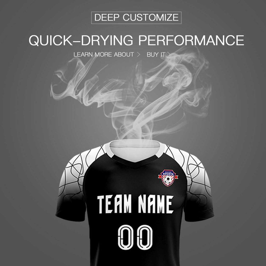 Custom Black Classic Soccer Training Sets Jersey For Adults/Kids