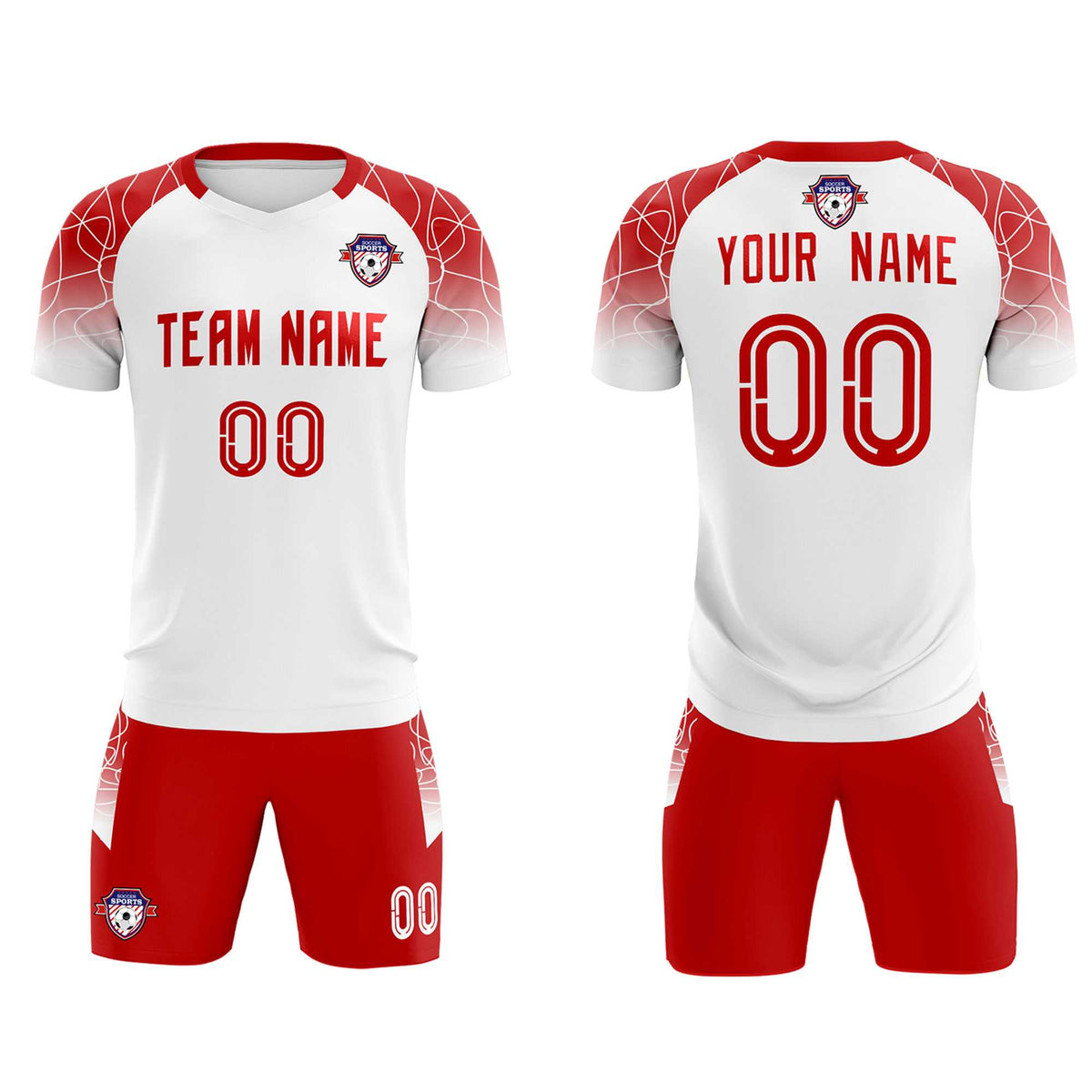 Custom White Classic Soccer Training Sets Jersey For Adults/Kids