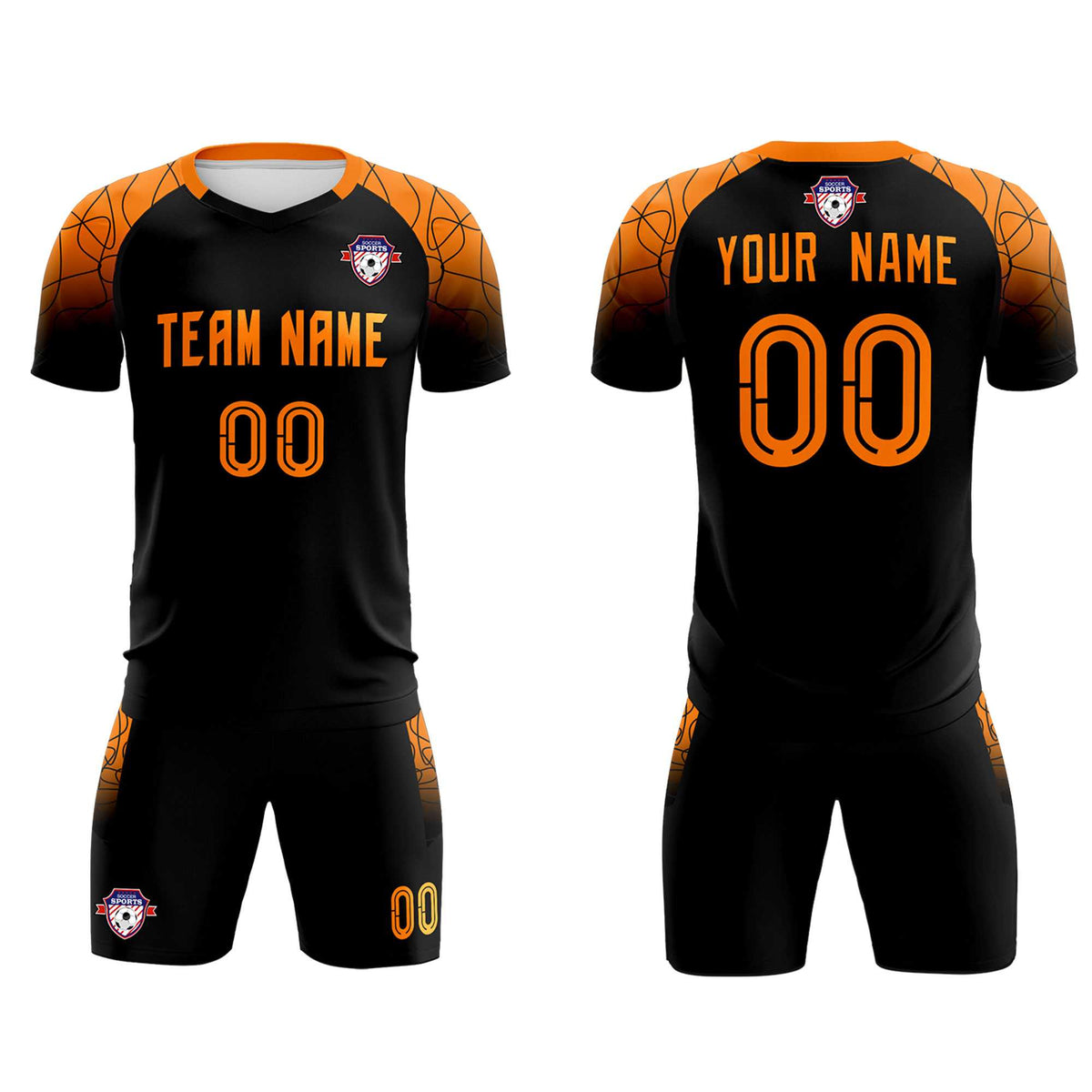Custom Black Classic Soccer Training Sets Jersey For Adults/Kids