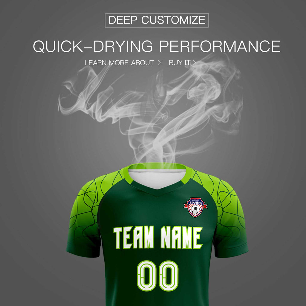 Custom Green Classic Soccer Training Sets Jersey For Adults/Kids