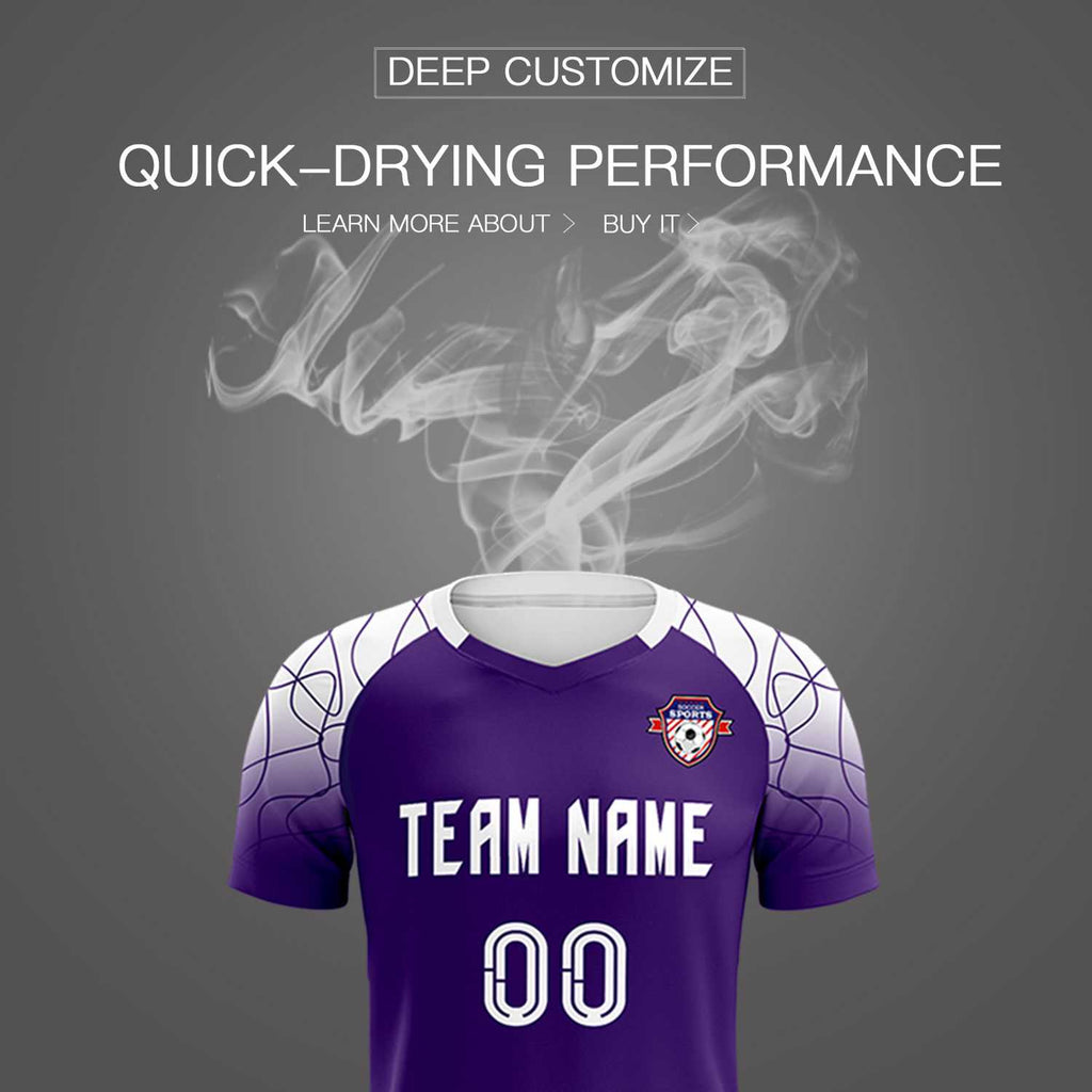 Custom Purple Classic Soccer Training Sets Jersey For Adults/Kids