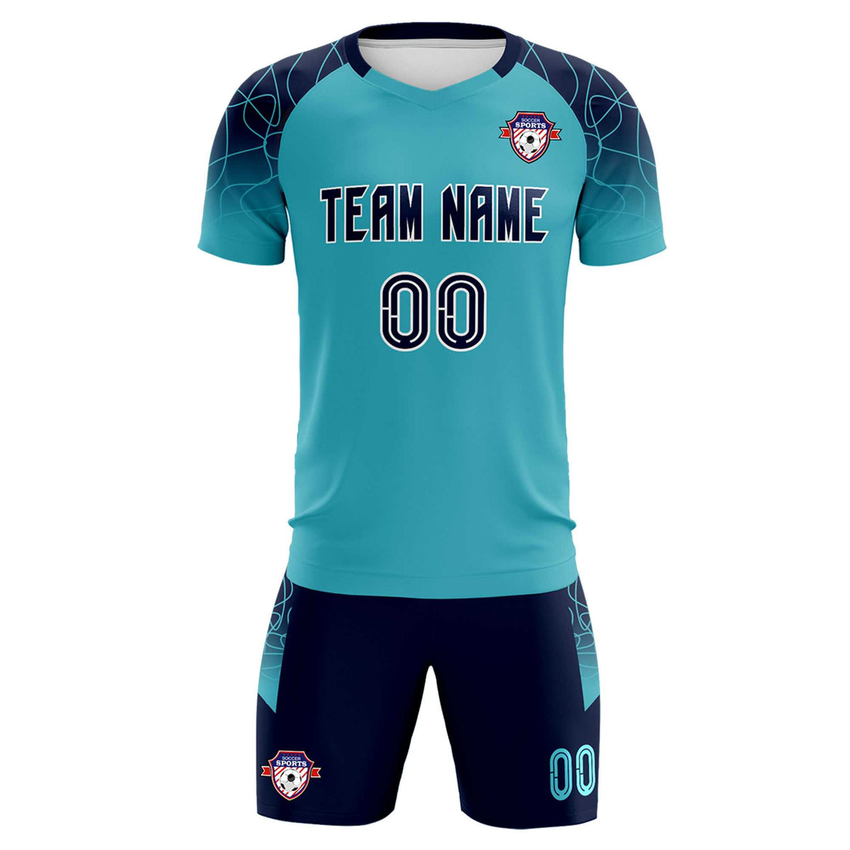 Custom Sky Blue Classic Soccer Training Sets Jersey For Adults/Kids