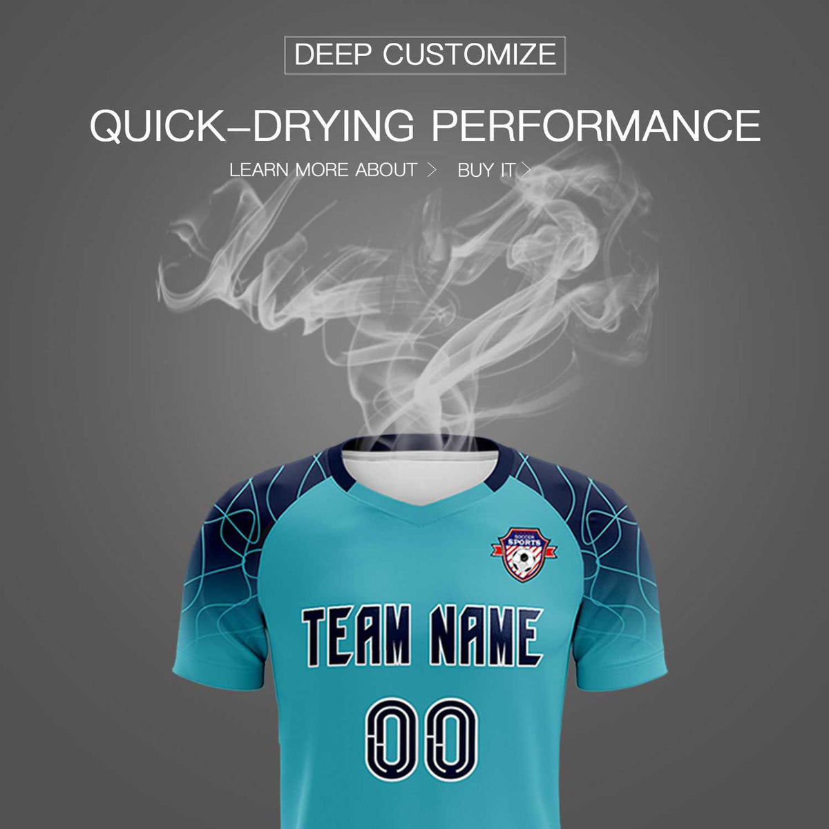 Custom Sky Blue Classic Soccer Training Sets Jersey For Adults/Kids