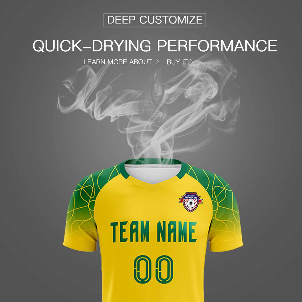 Custom Gold Classic Soccer Training Sets Jersey For Adults/Kids