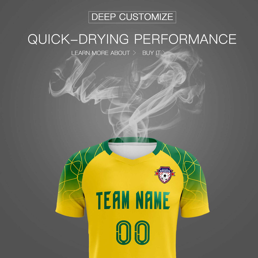 Custom Gold Classic Soccer Training Sets Jersey For Adults/Kids