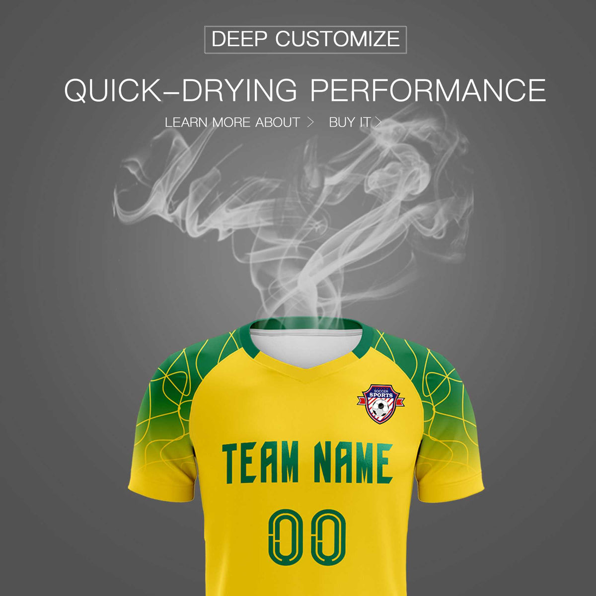 Custom Gold Classic Soccer Training Sets Jersey For Adults/Kids