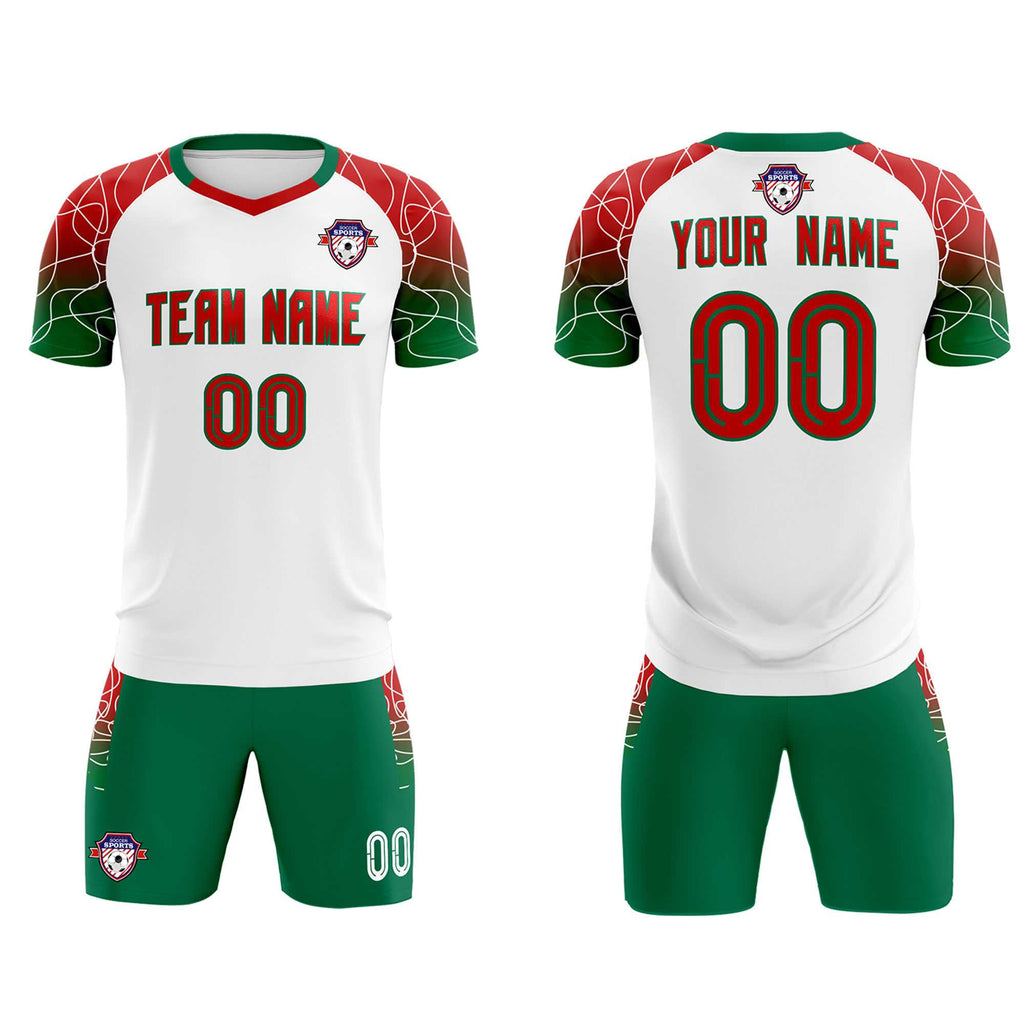 Custom White Classic Soccer Training Sets Jersey For Adults/Kids