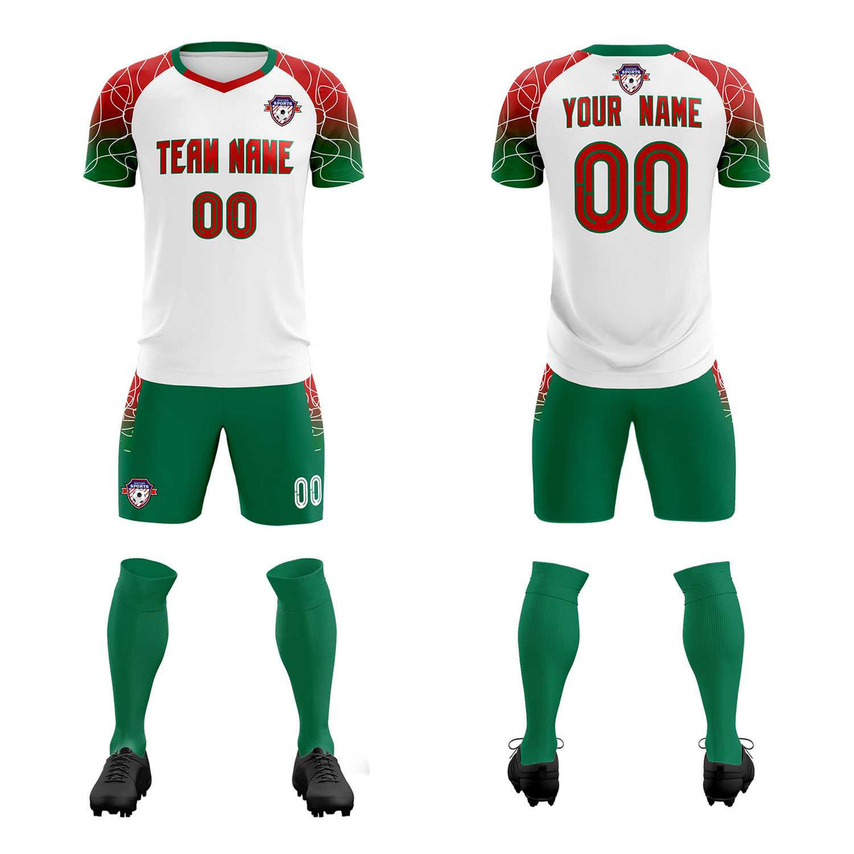 Custom White Classic Soccer Training Sets Jersey For Adults/Kids