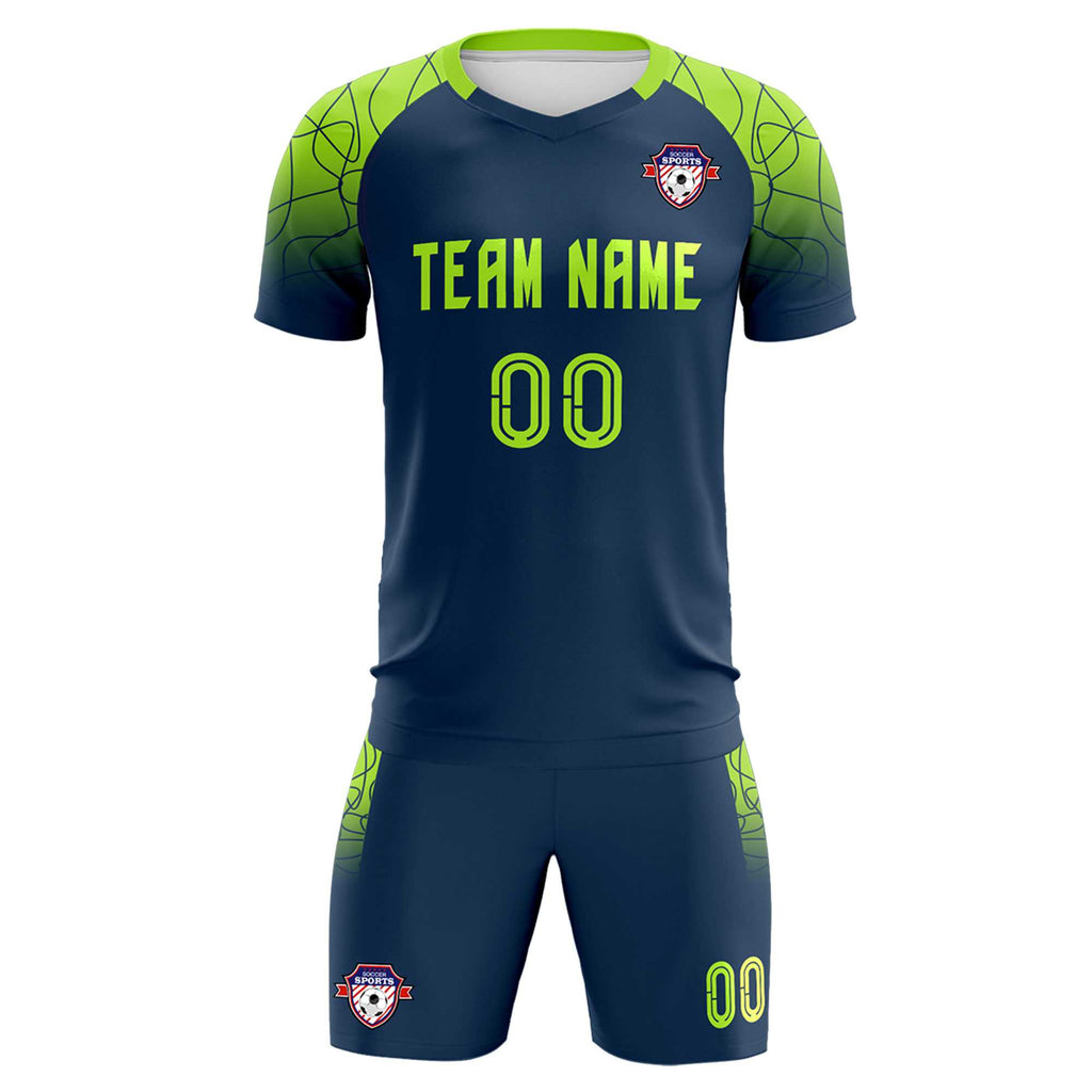 Custom Midnight Blue Classic Soccer Training Sets Jersey For Adults/Kids